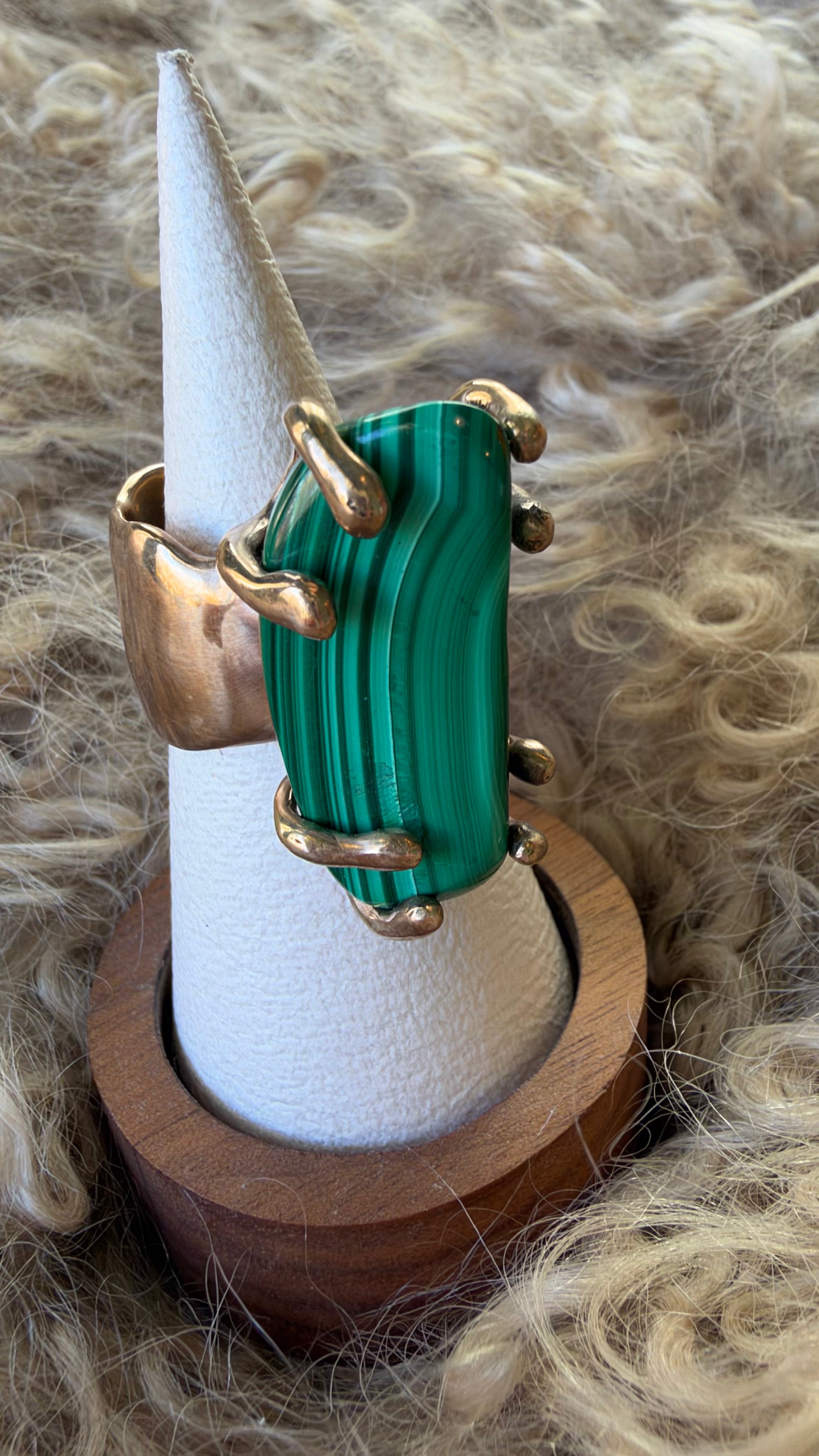 Malachite Bronze Ring by Carina Schott