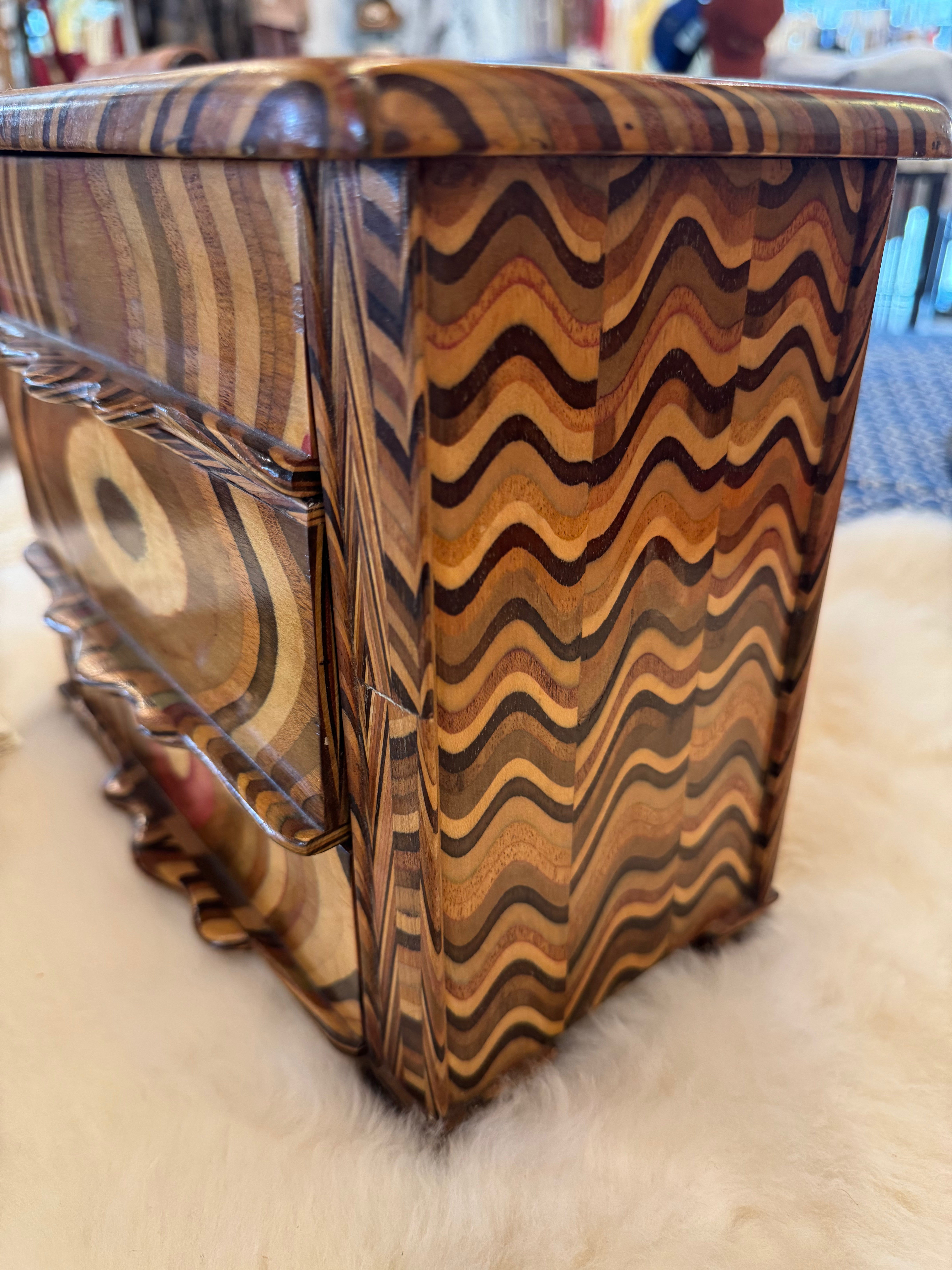 esc. Wavy Keepsafe Box circa 1900's