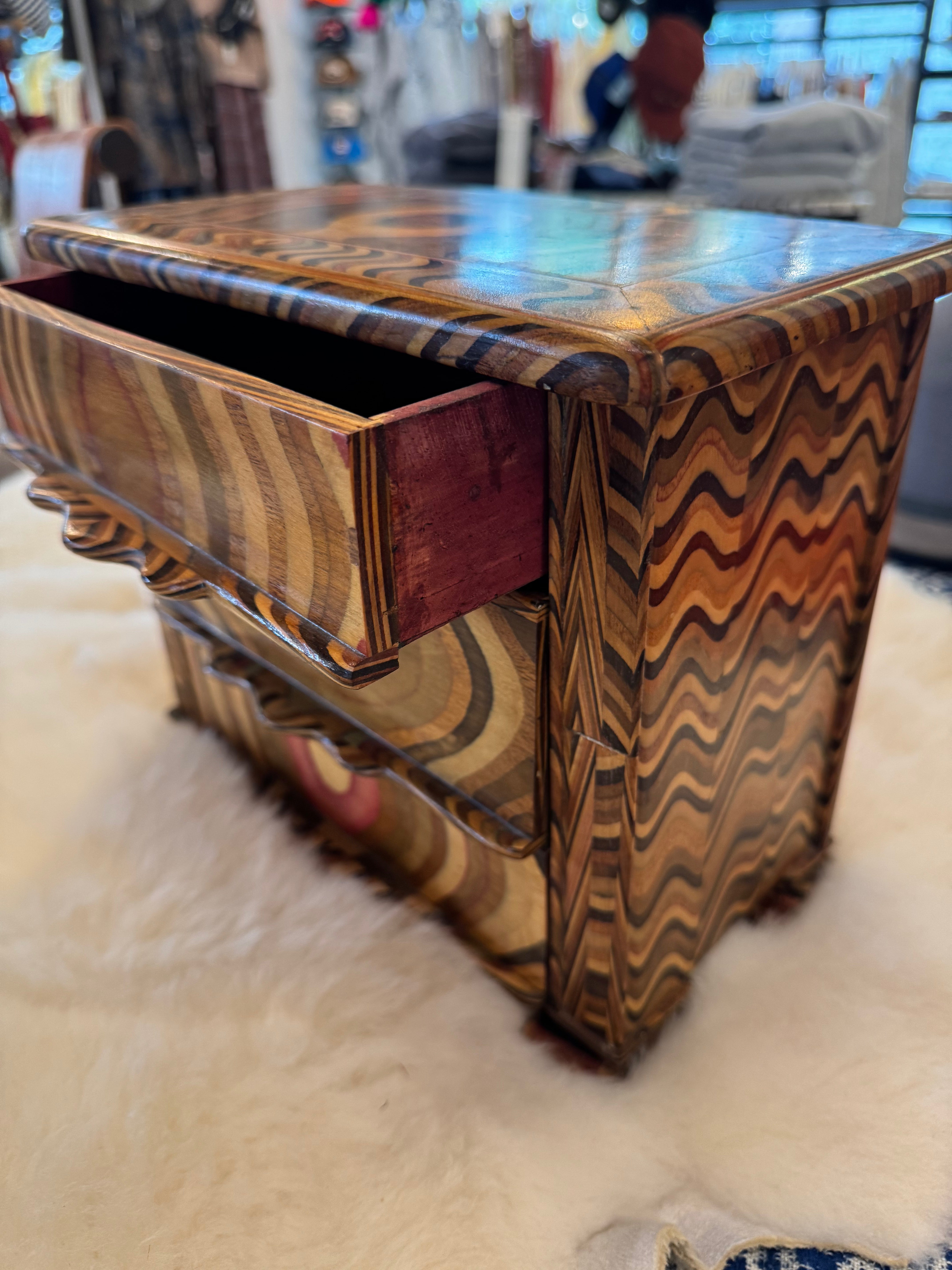 esc. Wavy Keepsafe Box circa 1900's