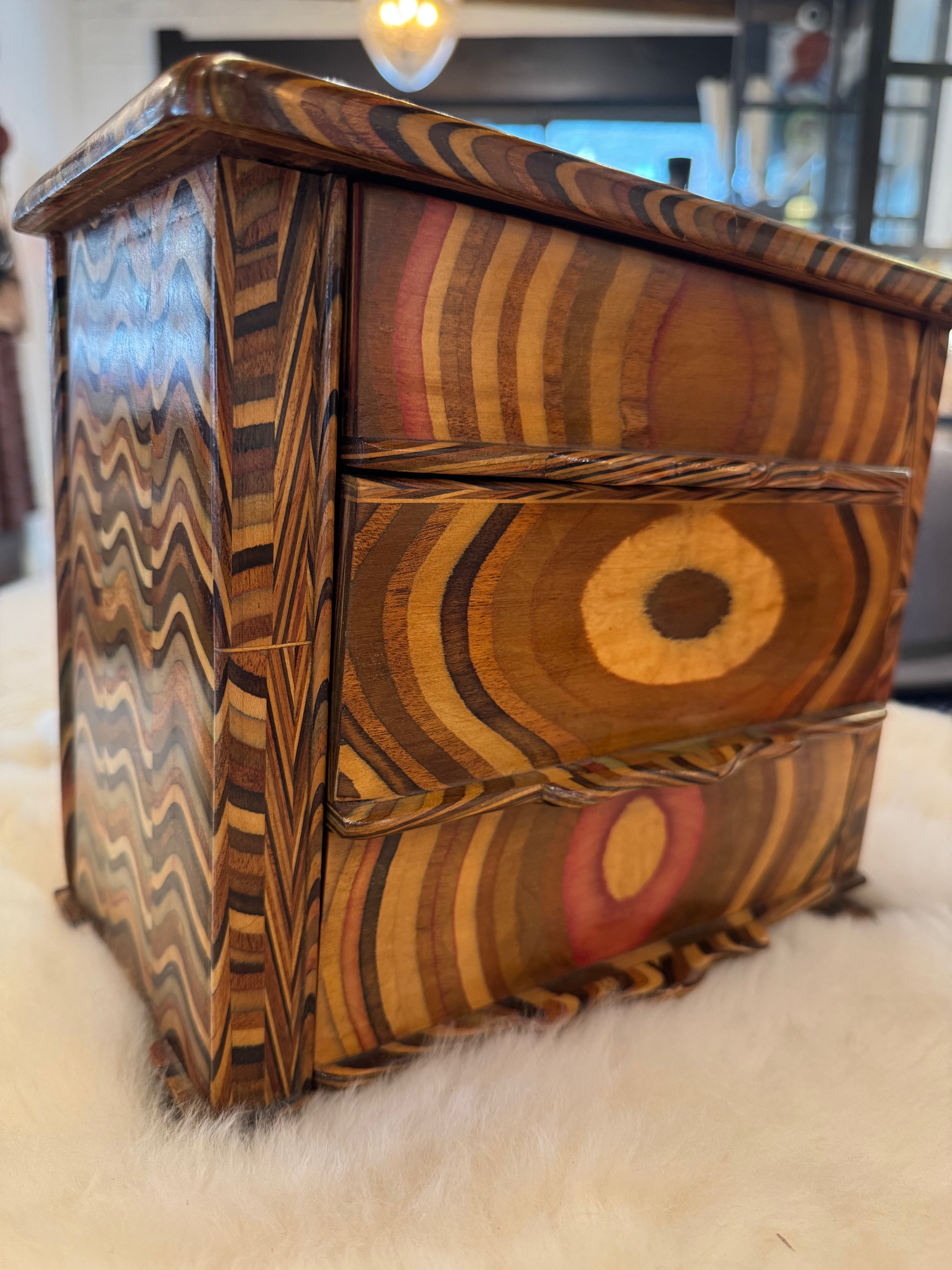 esc. Wavy Keepsafe Box circa 1900's