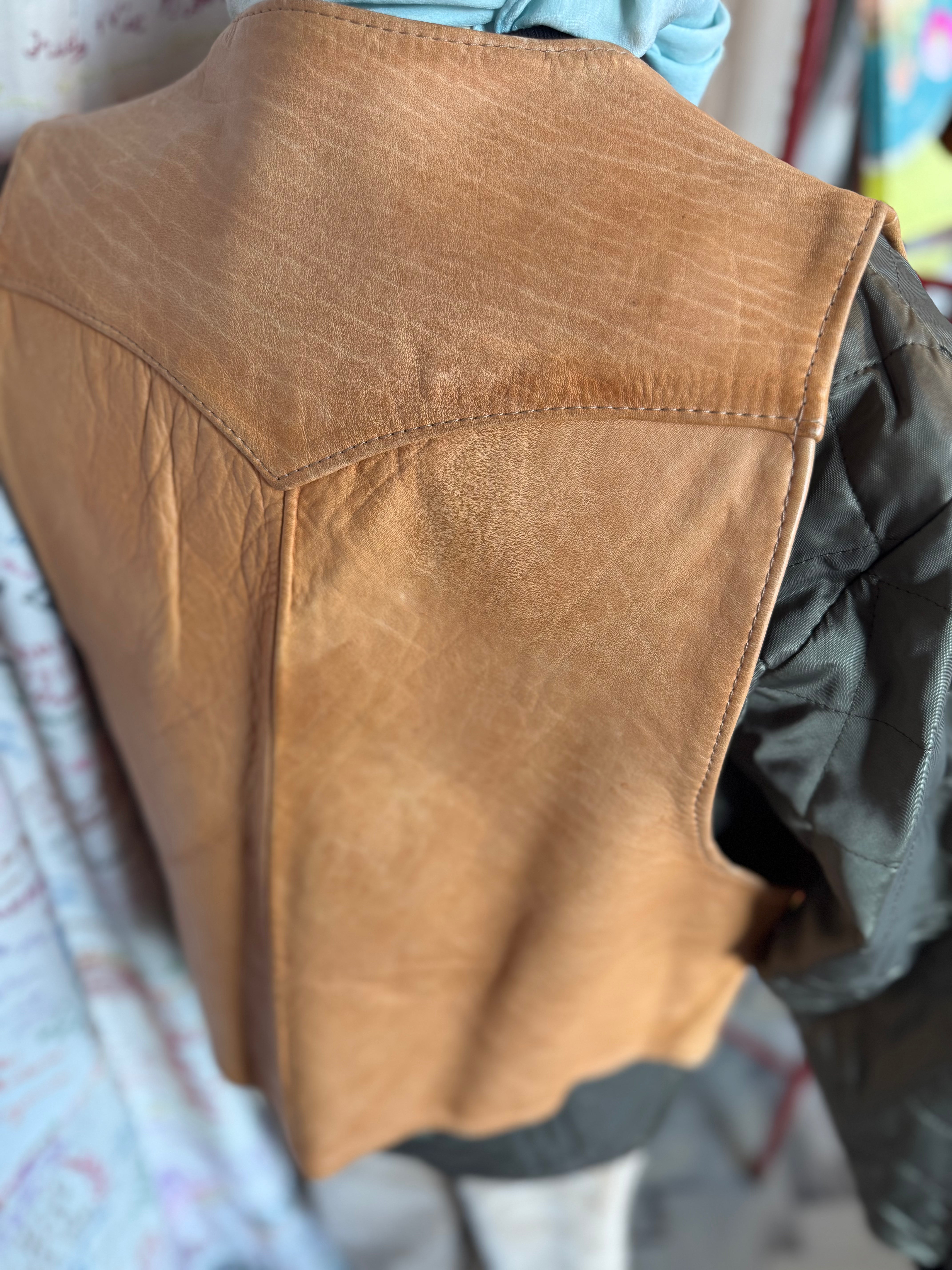 esc. Leather Vest + US Buffalo Nickels