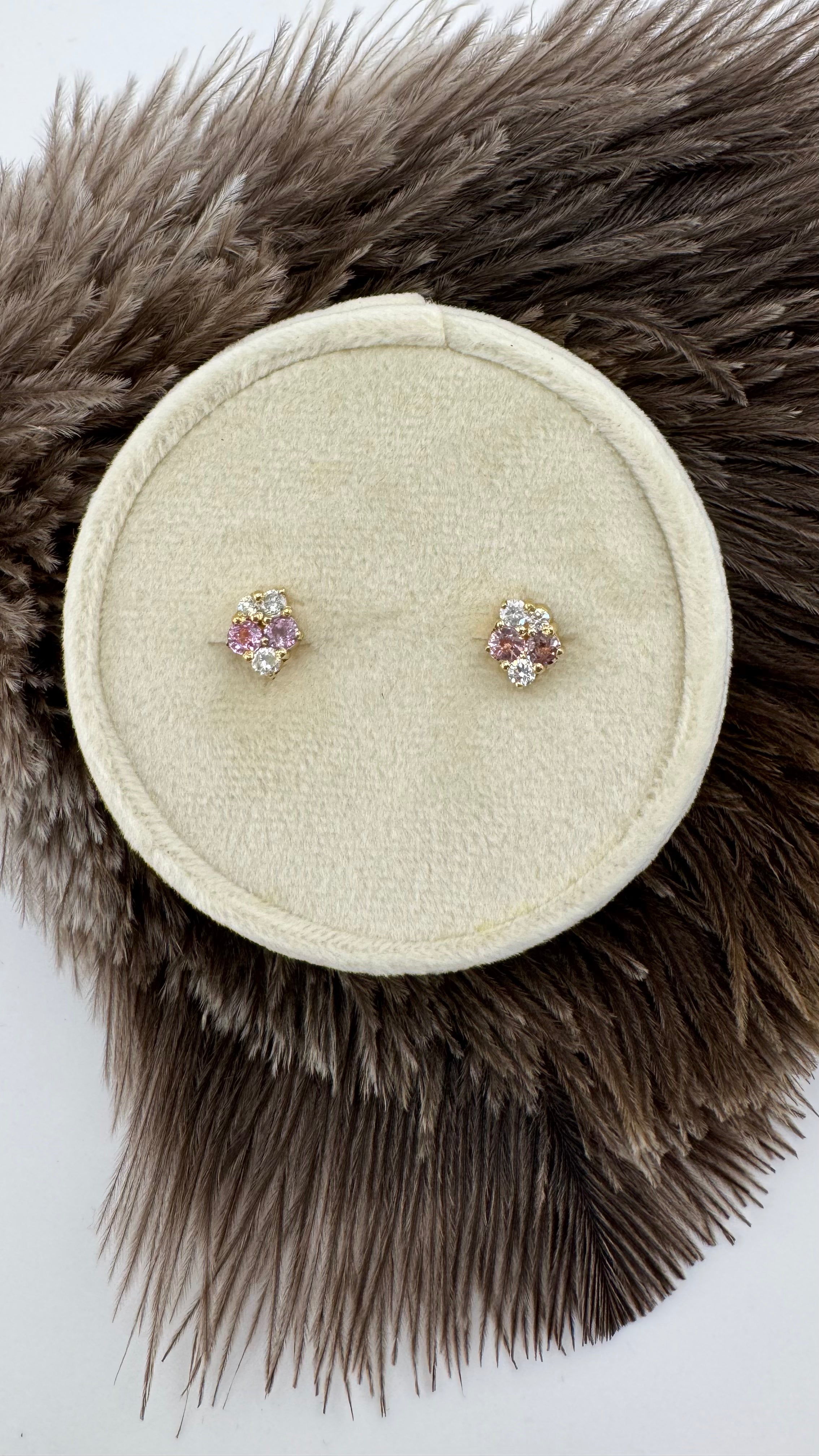 Diamond + Spinel Cloud Earring by Carla Morrison