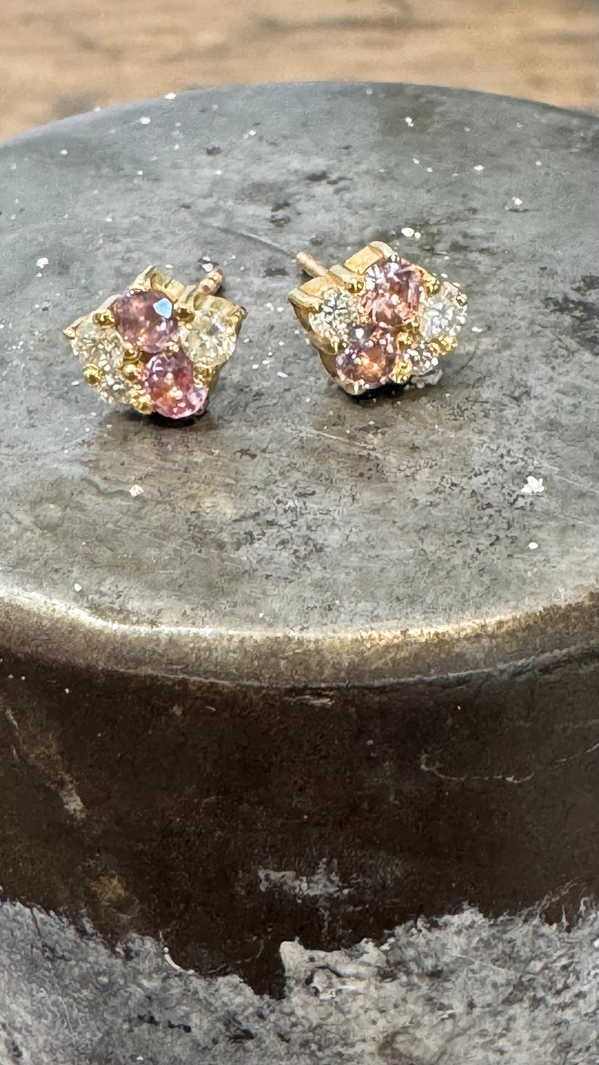 Diamond + Spinel Cloud Earring by Carla Morrison