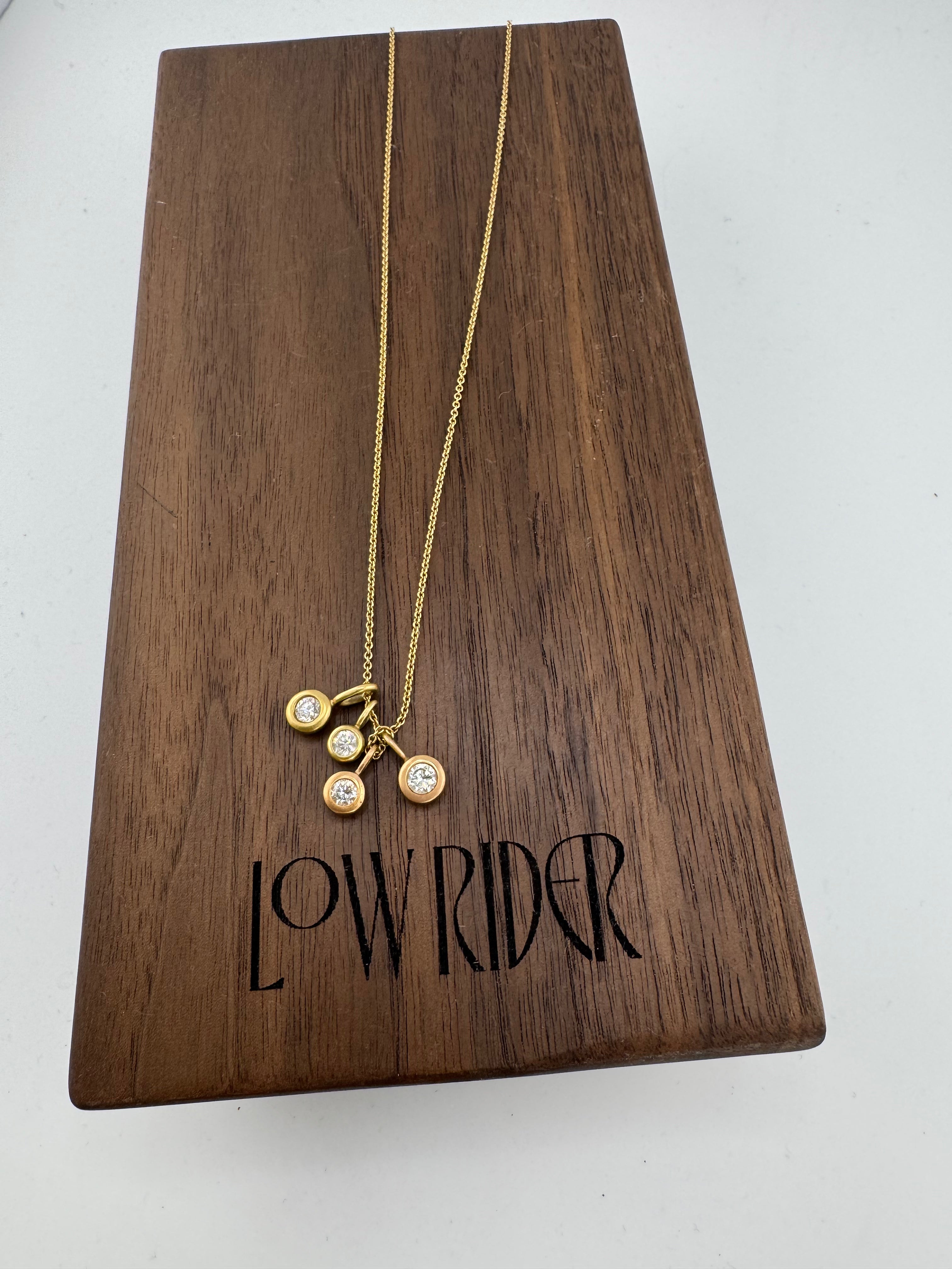 Four Organic Bezel Diamond Necklace by April Higashi