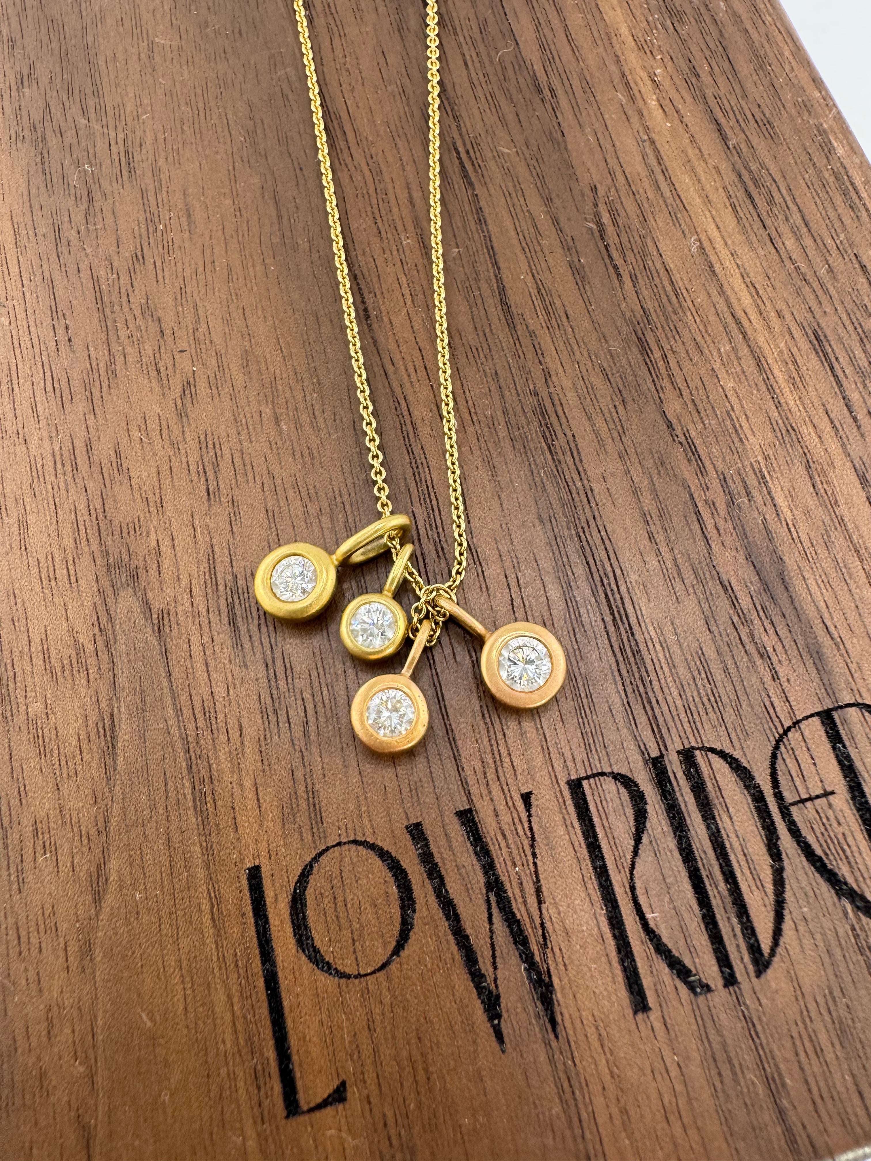 Four Organic Bezel Diamond Necklace by April Higashi