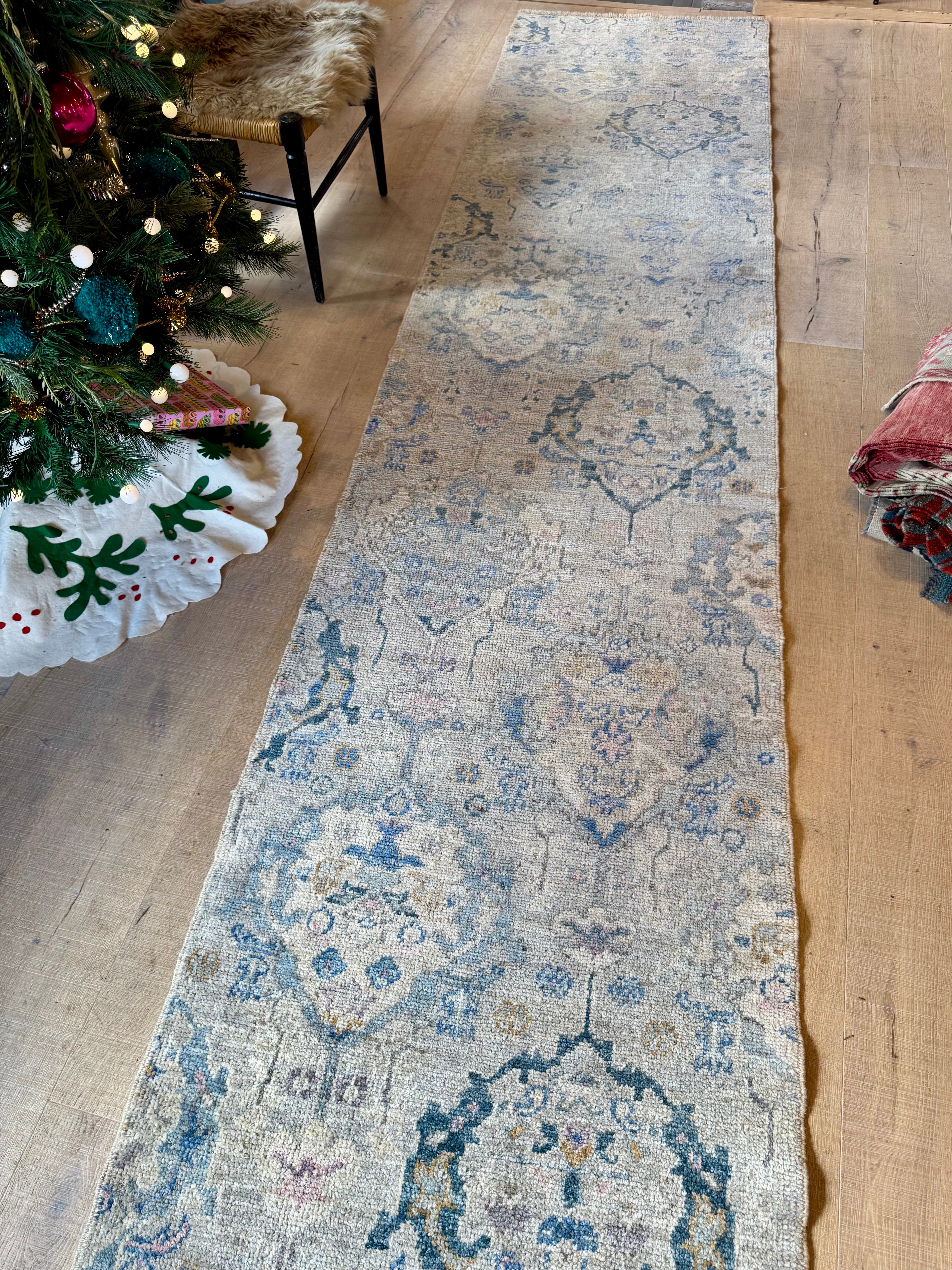 Turkish Angora Ushak Runner 2.8x11.4