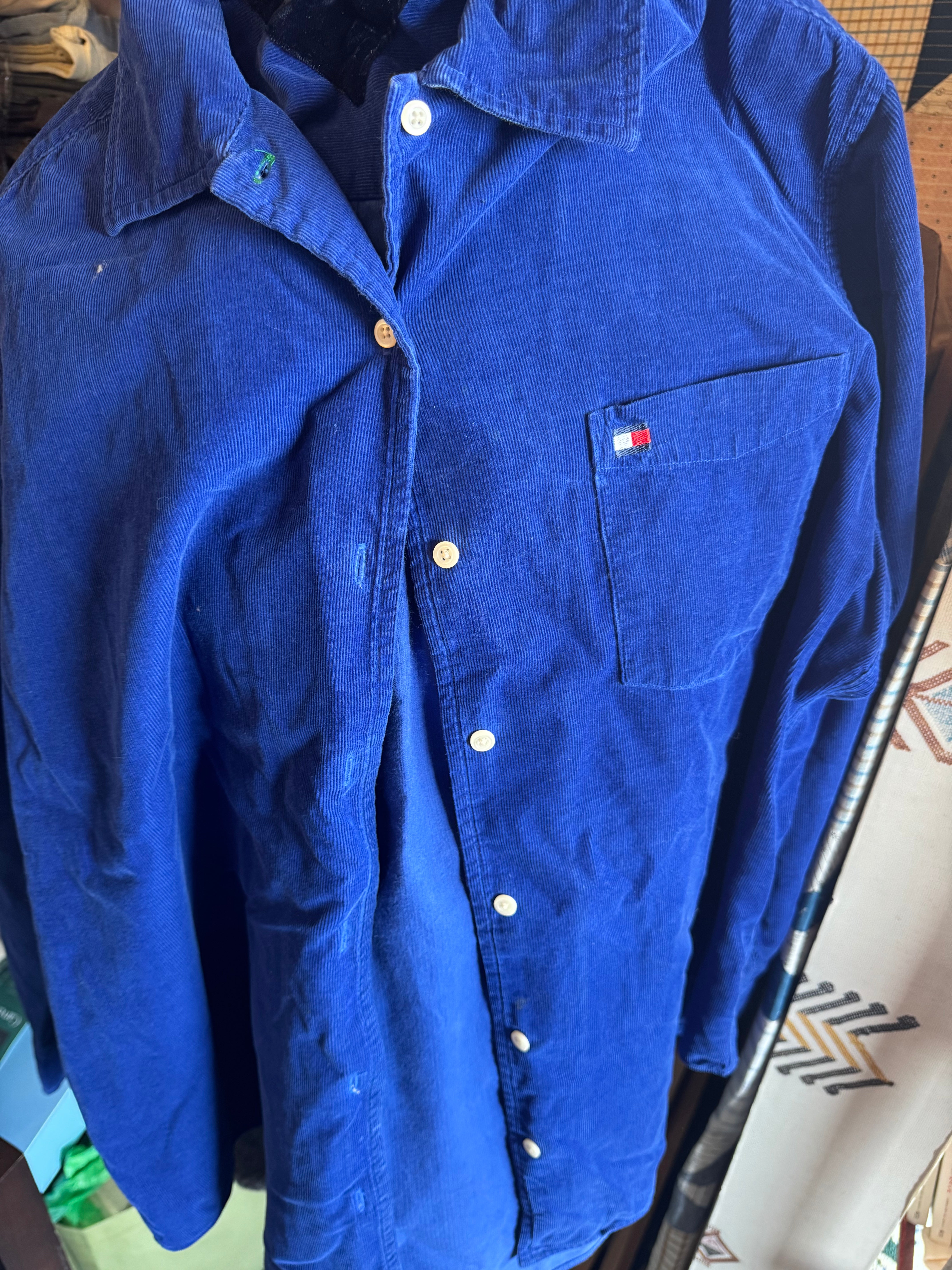 Tommy Hilfiger Blue Corduroy Button Down