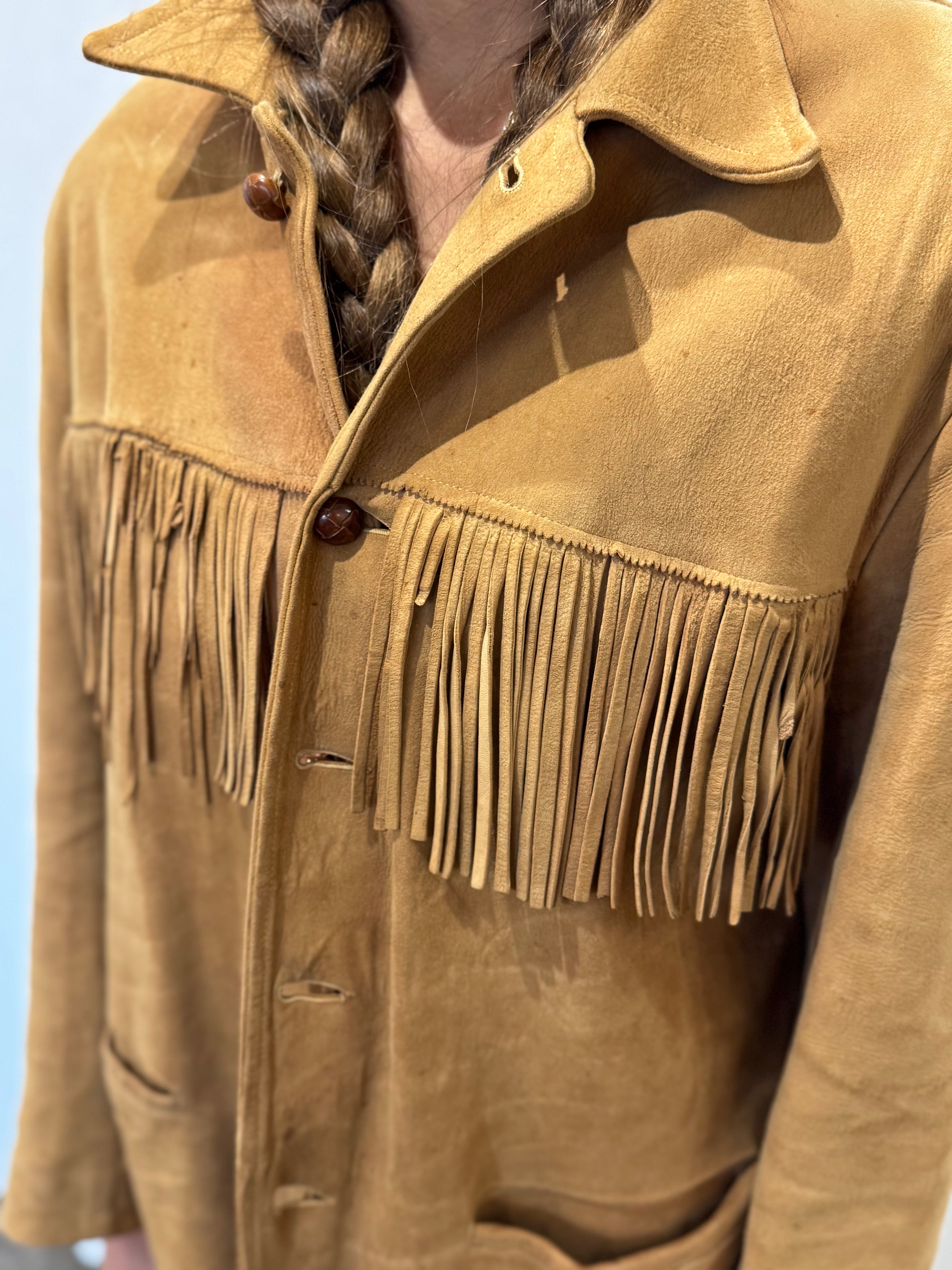 Pioneer Wear Buckskin Fringe Jacket