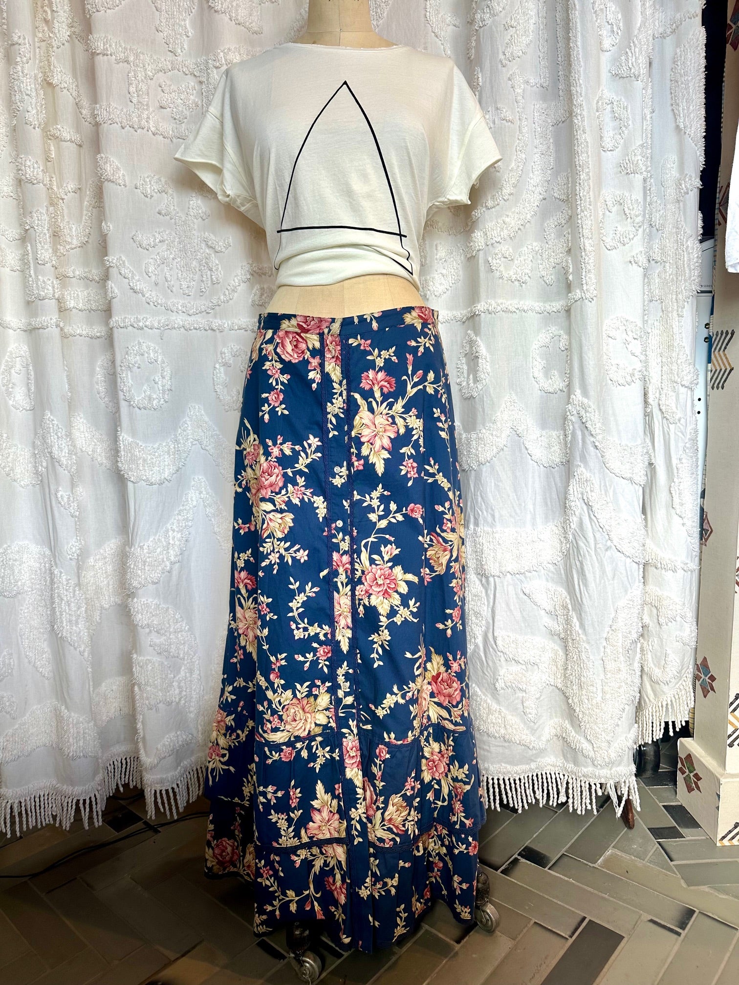 Ralph Lauren Blue Floral Skirt