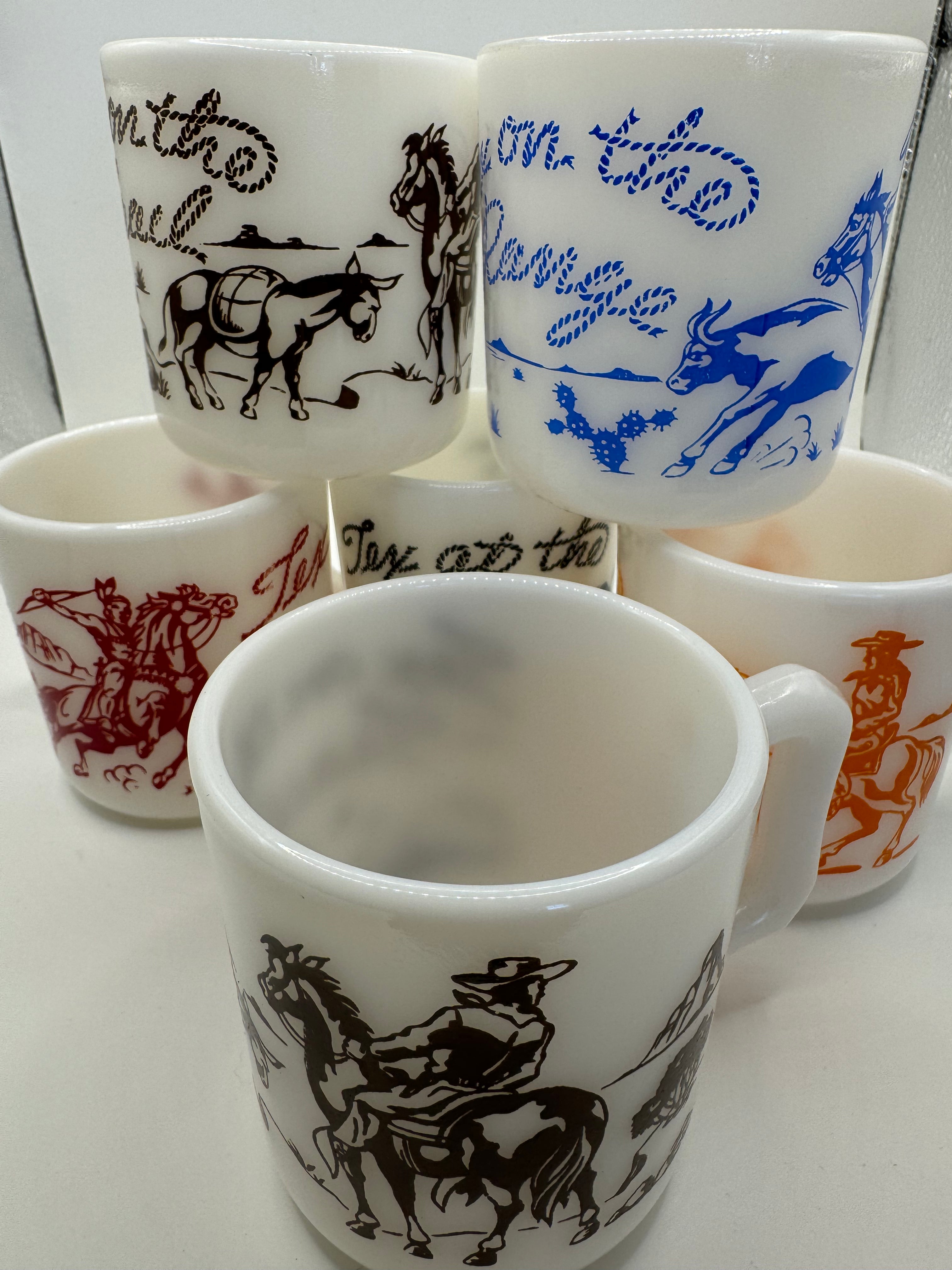 Tex on the Range Kids Glass Mugs Set of 6