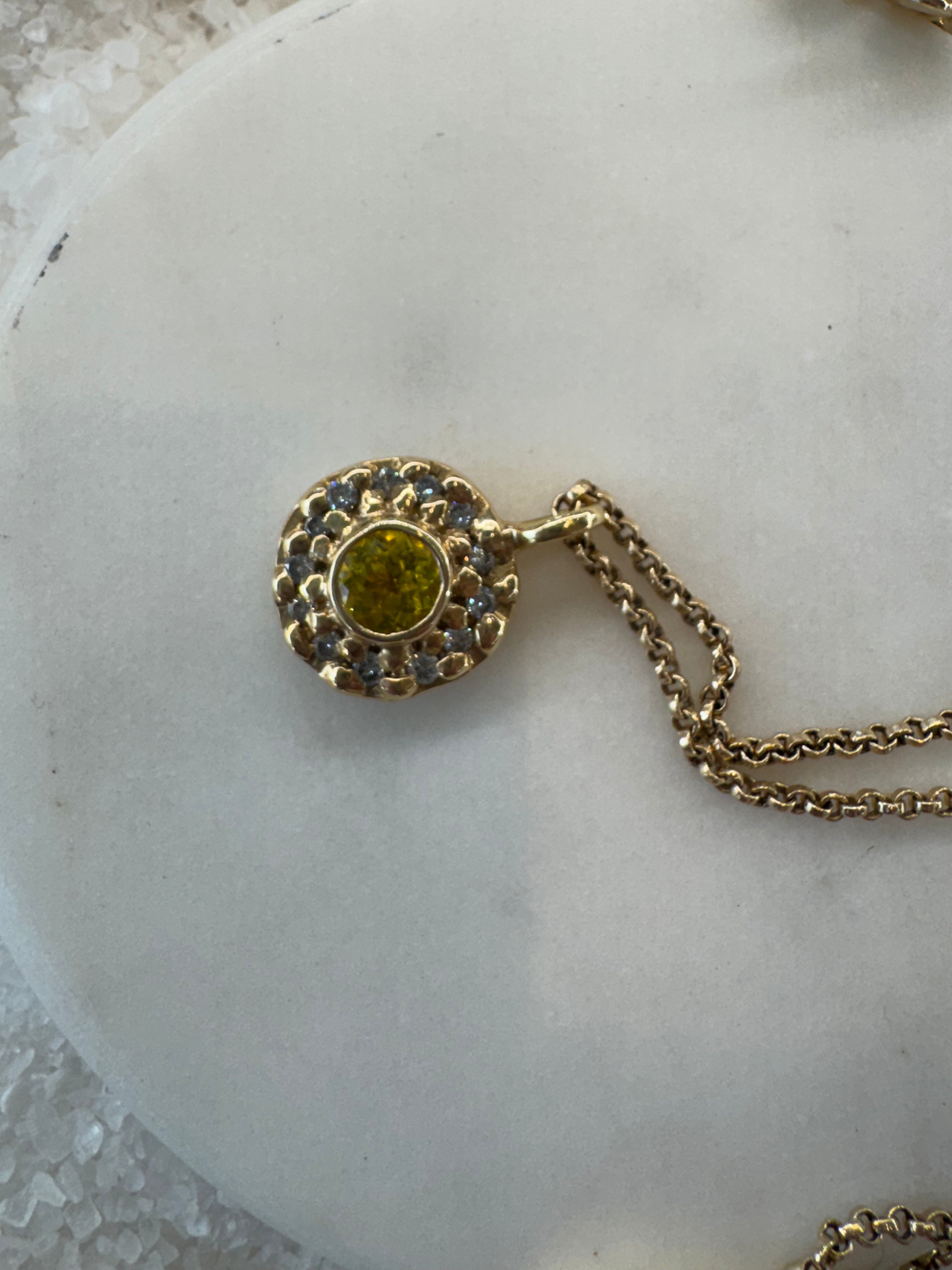 Yellow Sapphire Follow The Golden Sun Necklace by Moonspun