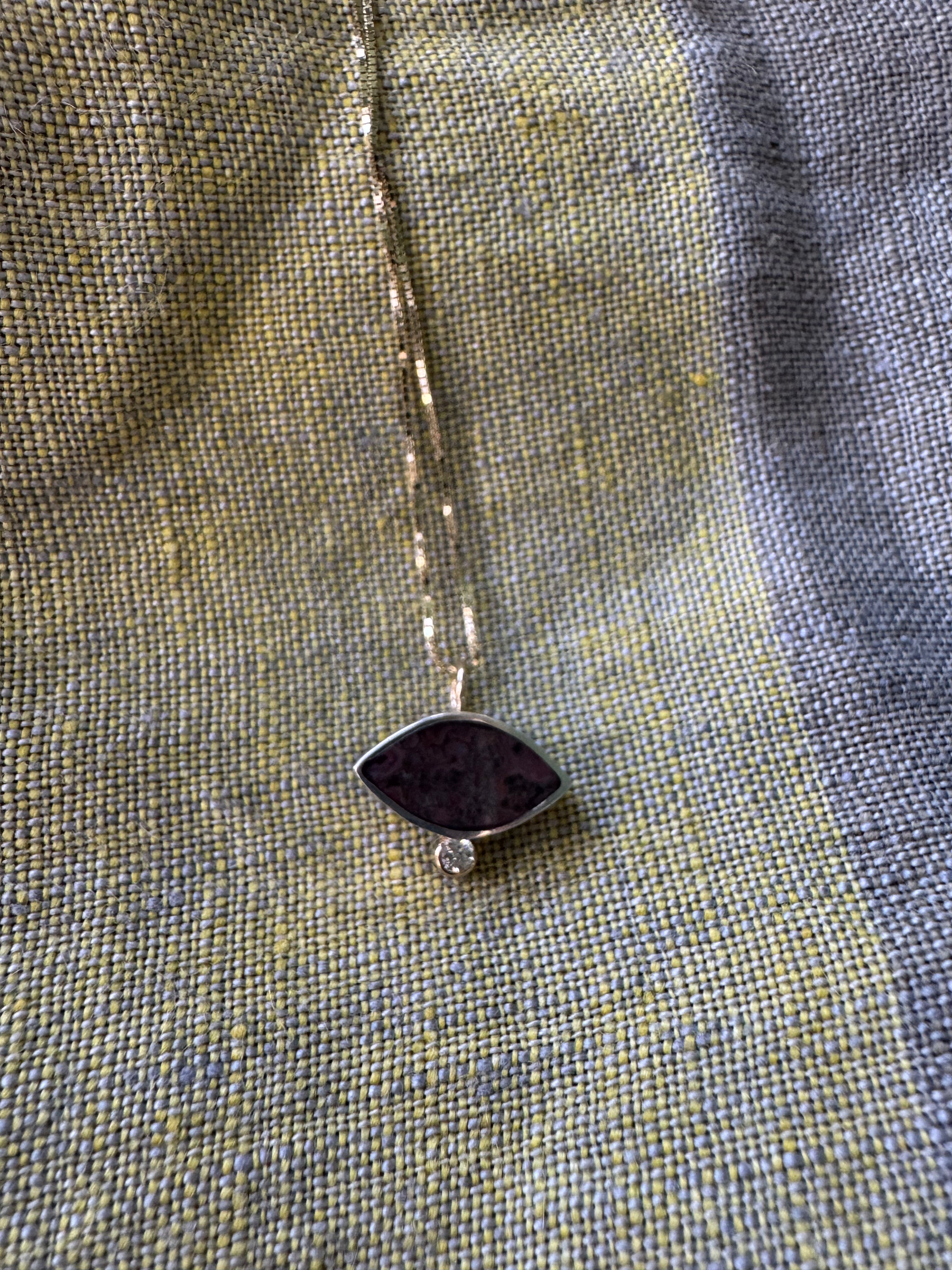 PINK DINOSAUR BONE GEO MARQUISE NECKLACE by Young In The Mountains