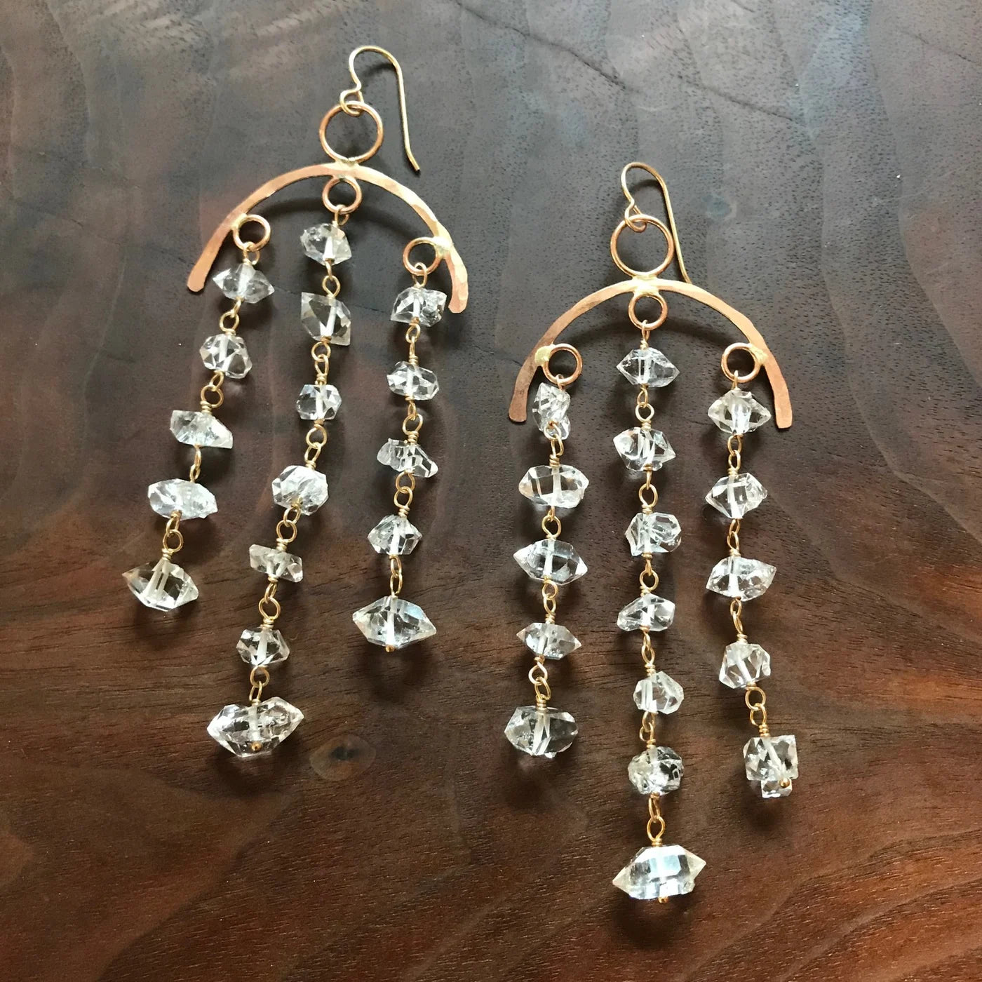 Shower of the Stars Herkimer Diamond Earrings by Moonspun