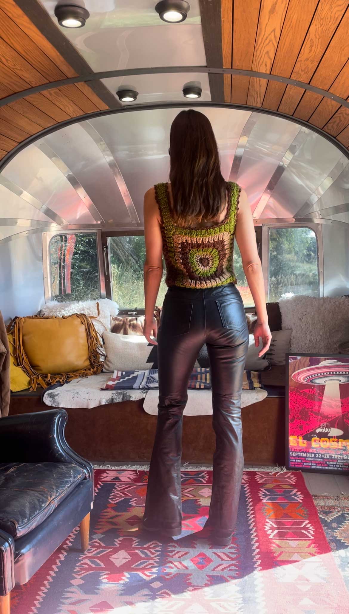 Ralph Lauren Boot Cut Black Leather Pants