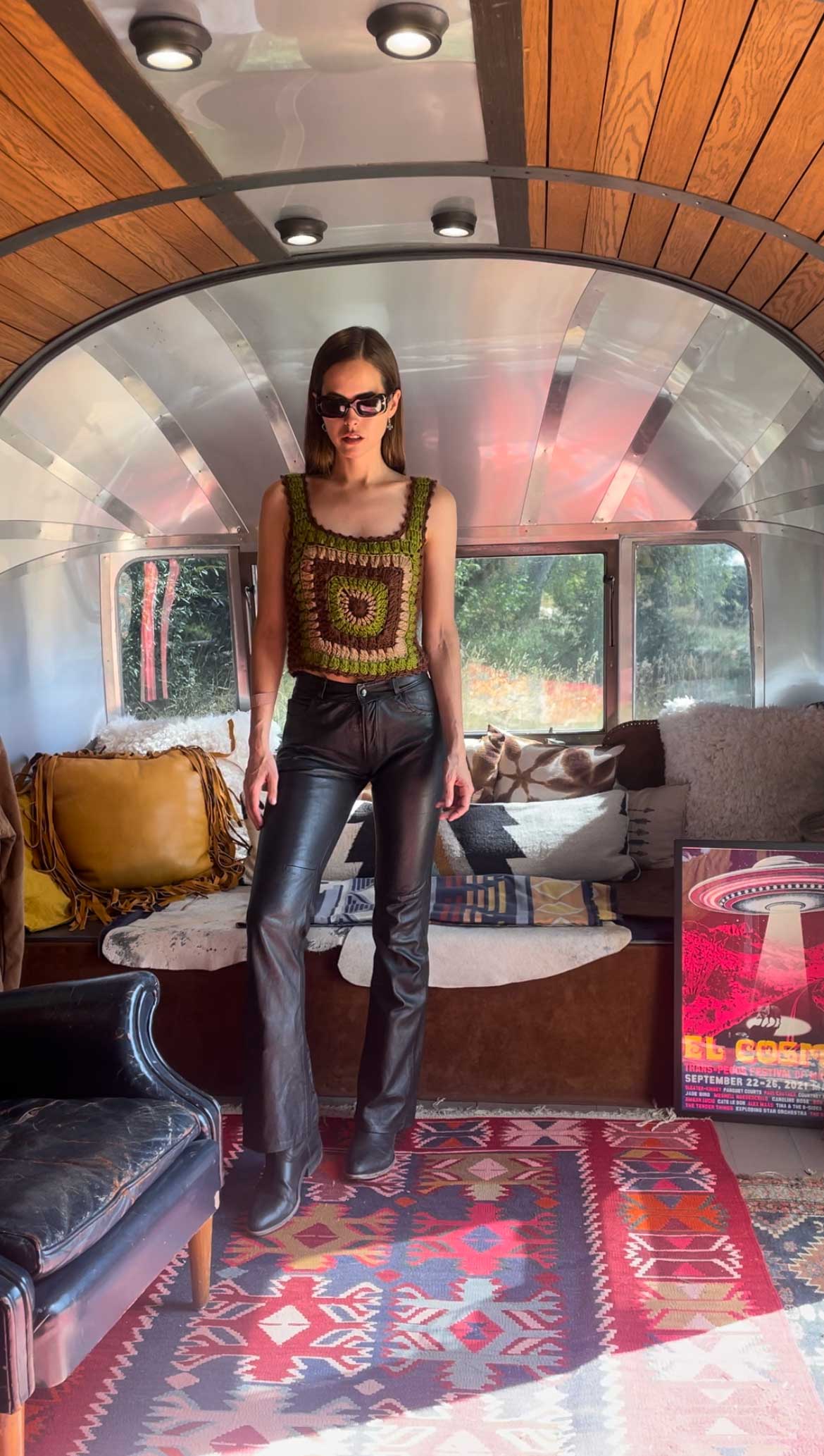 Ralph Lauren Boot Cut Black Leather Pants