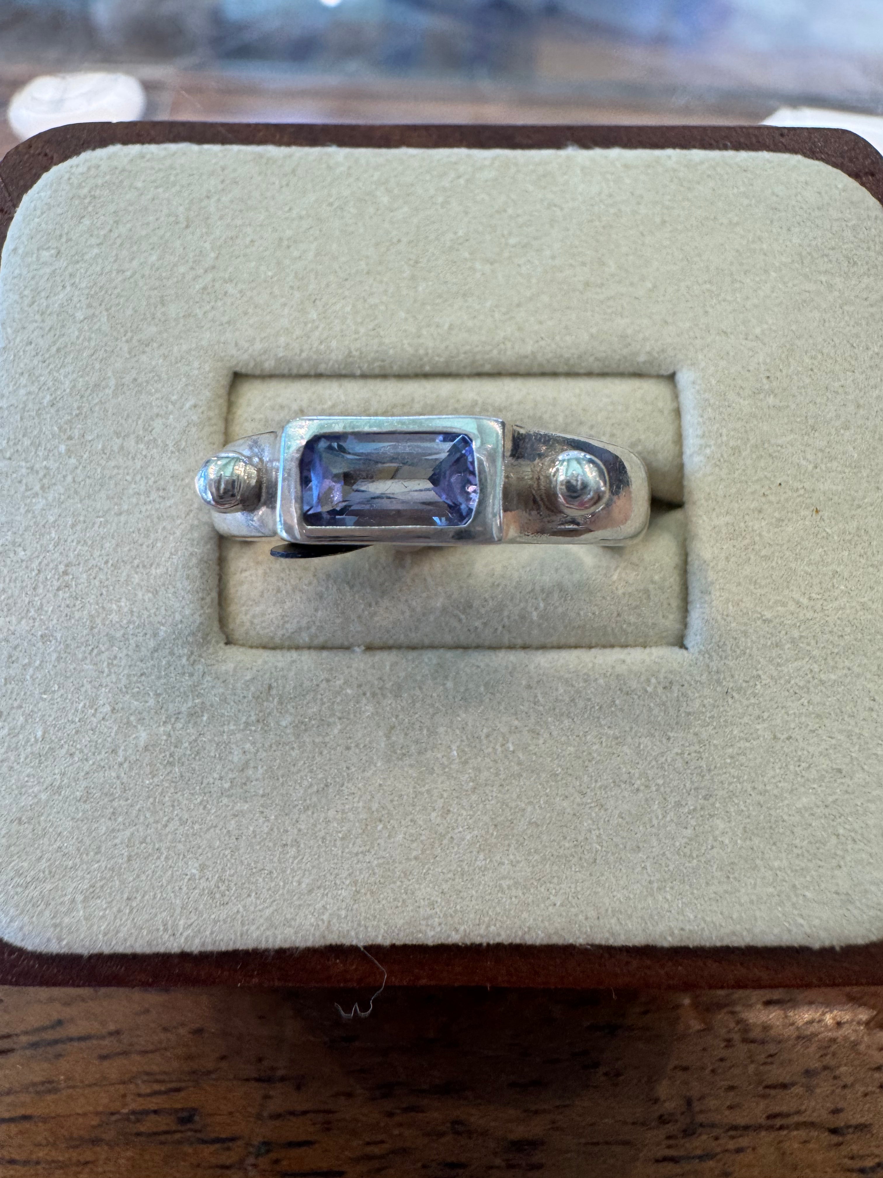 Mitra Ring with Silver Tanzanite by Elise Estelle