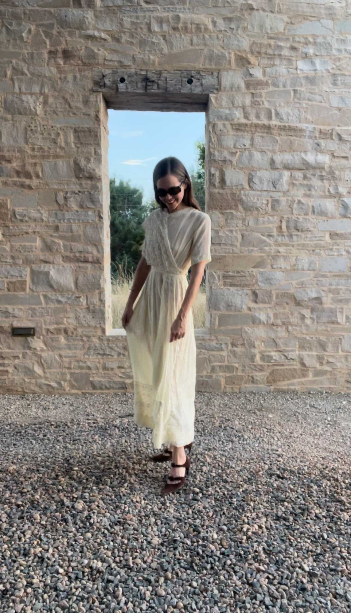 Vintage 1920's Pale Yellow Dress