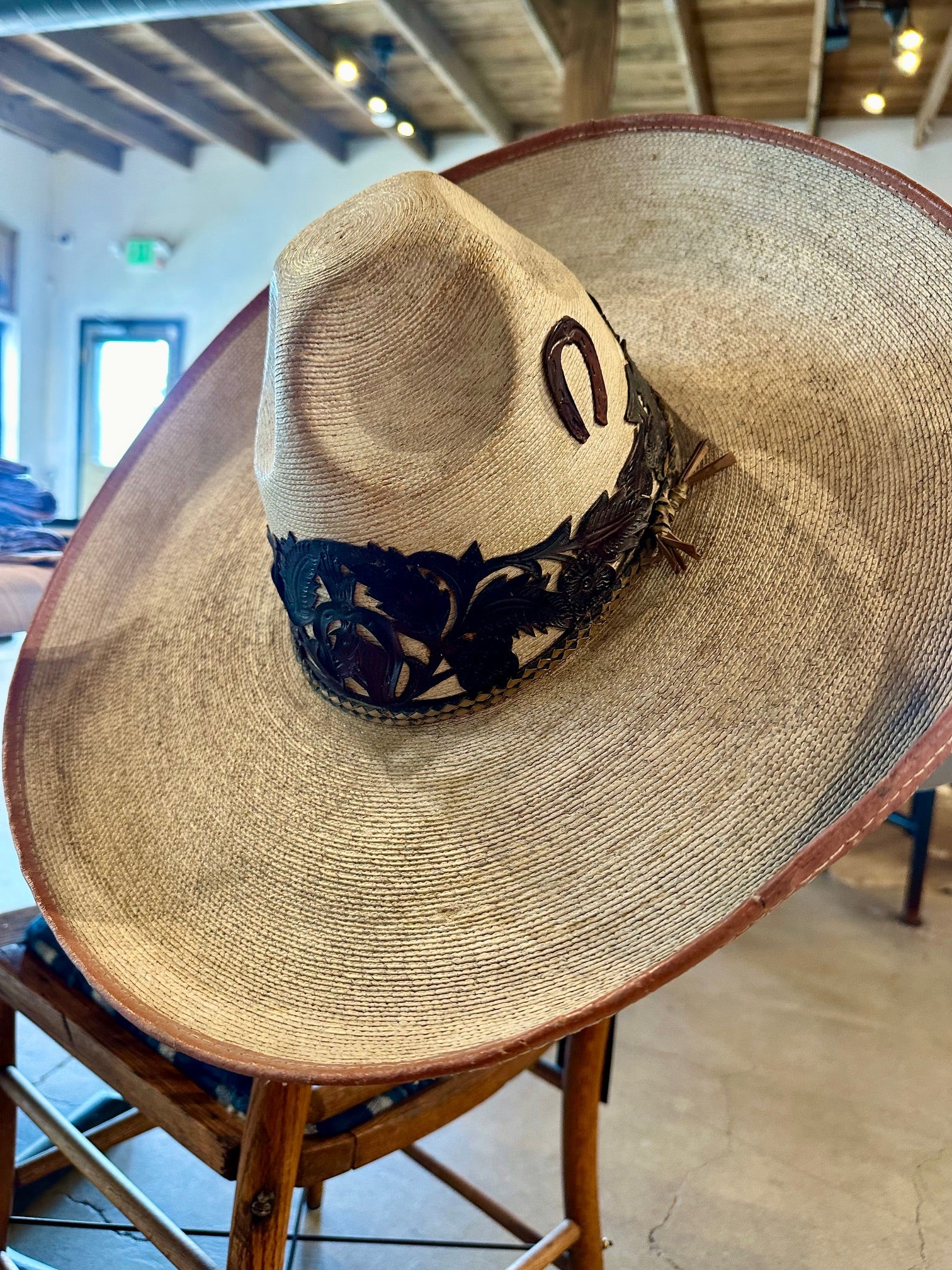 Early 1930's Sombrero with Carved Leather Band