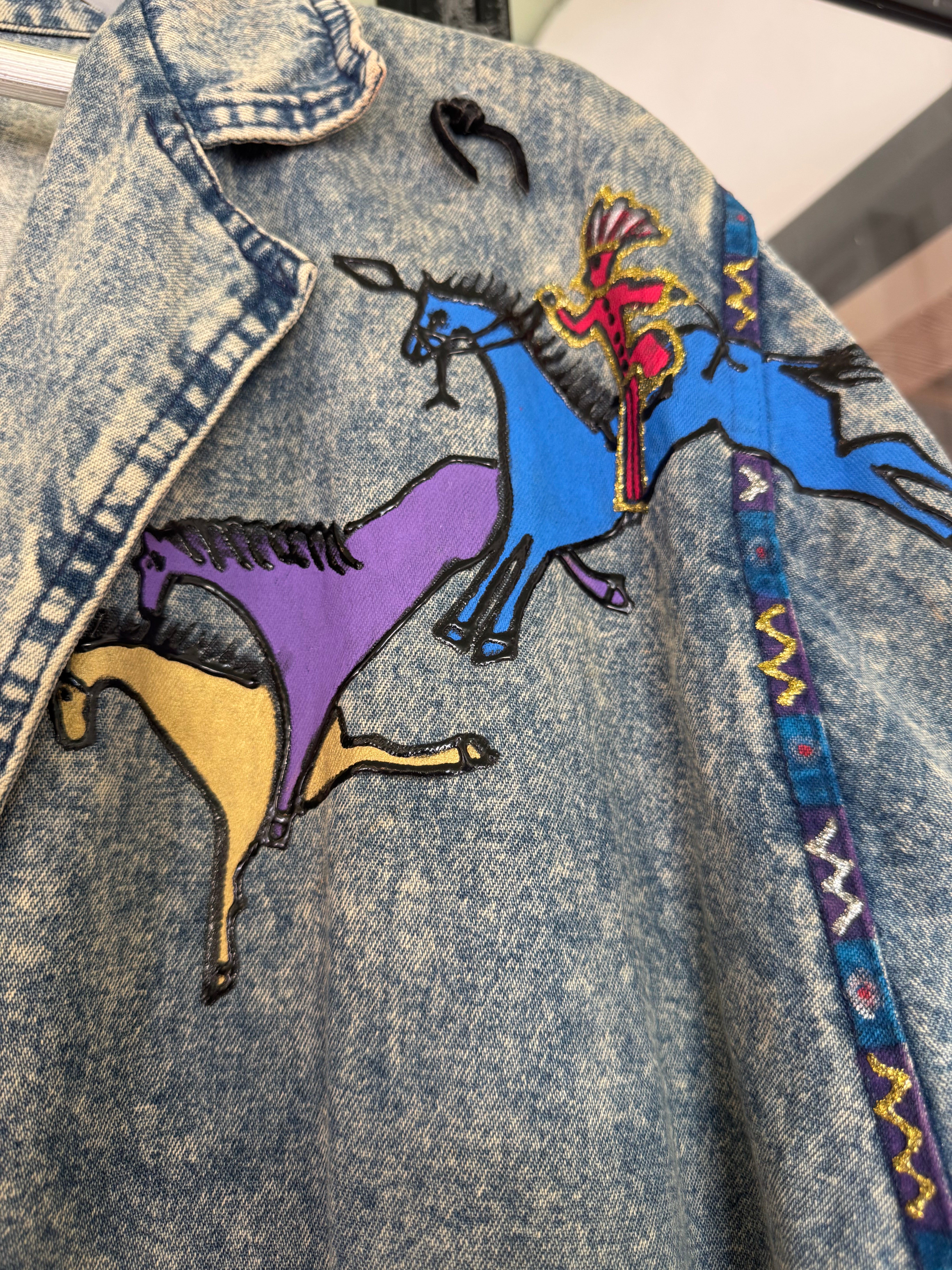 J West Handpainted Acid Wash Trench