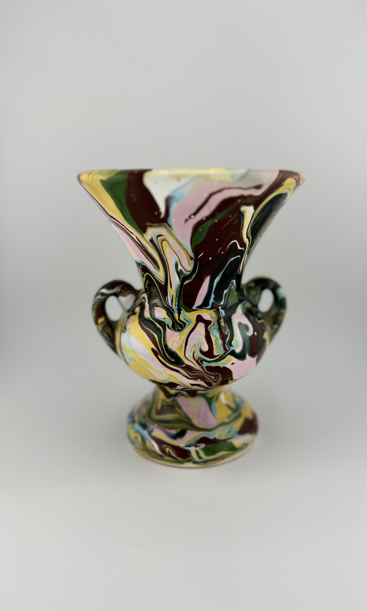Swirl Glazed Urn Style Vase
