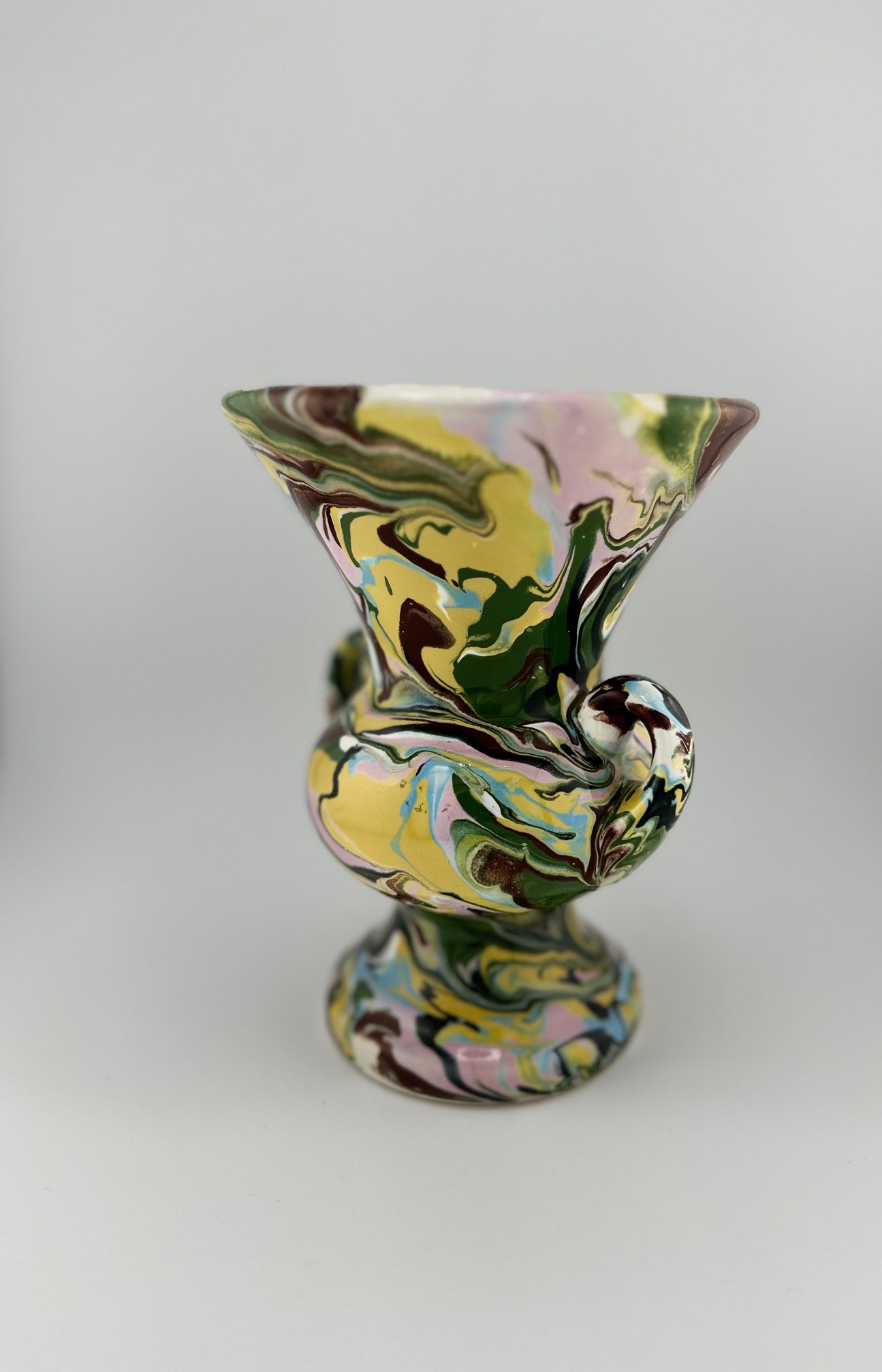 Swirl Glazed Urn Style Vase