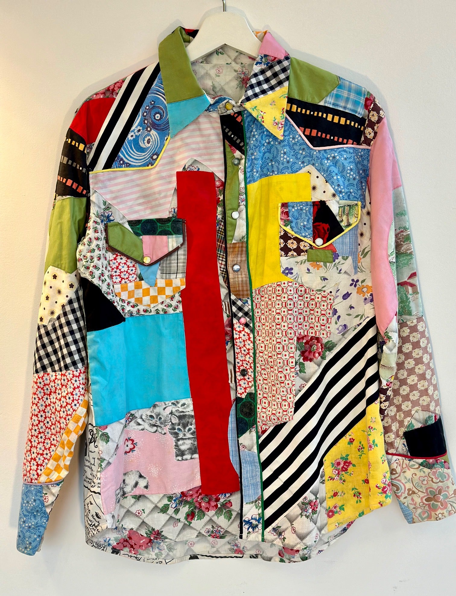 Patchwork Western Snap Front shirt