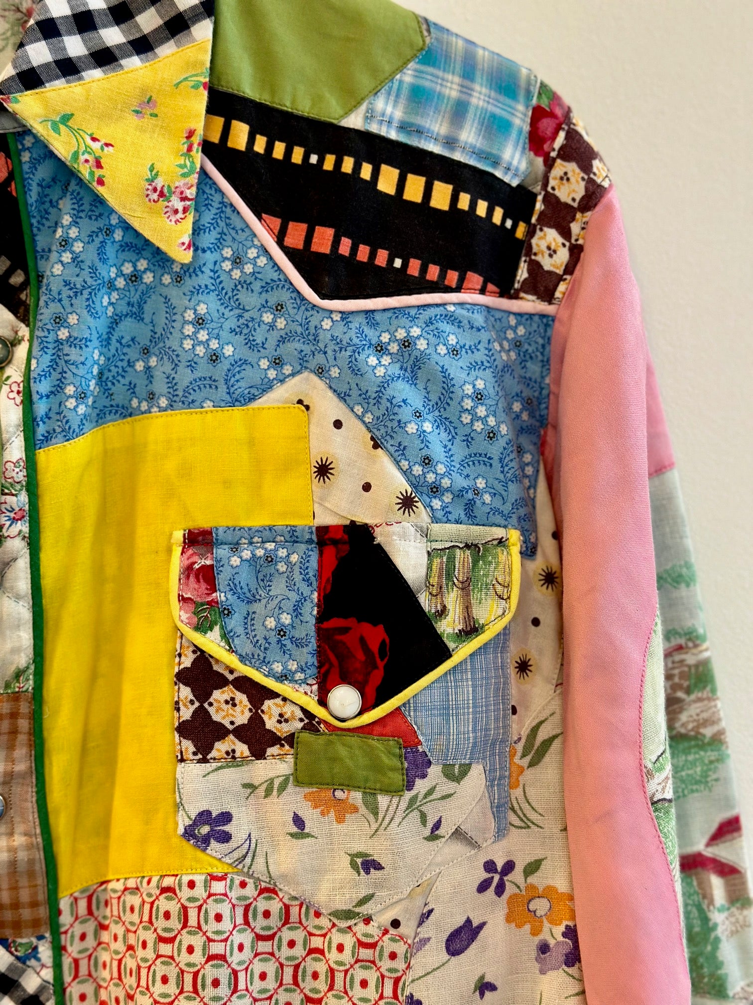 Patchwork Western Snap Front shirt