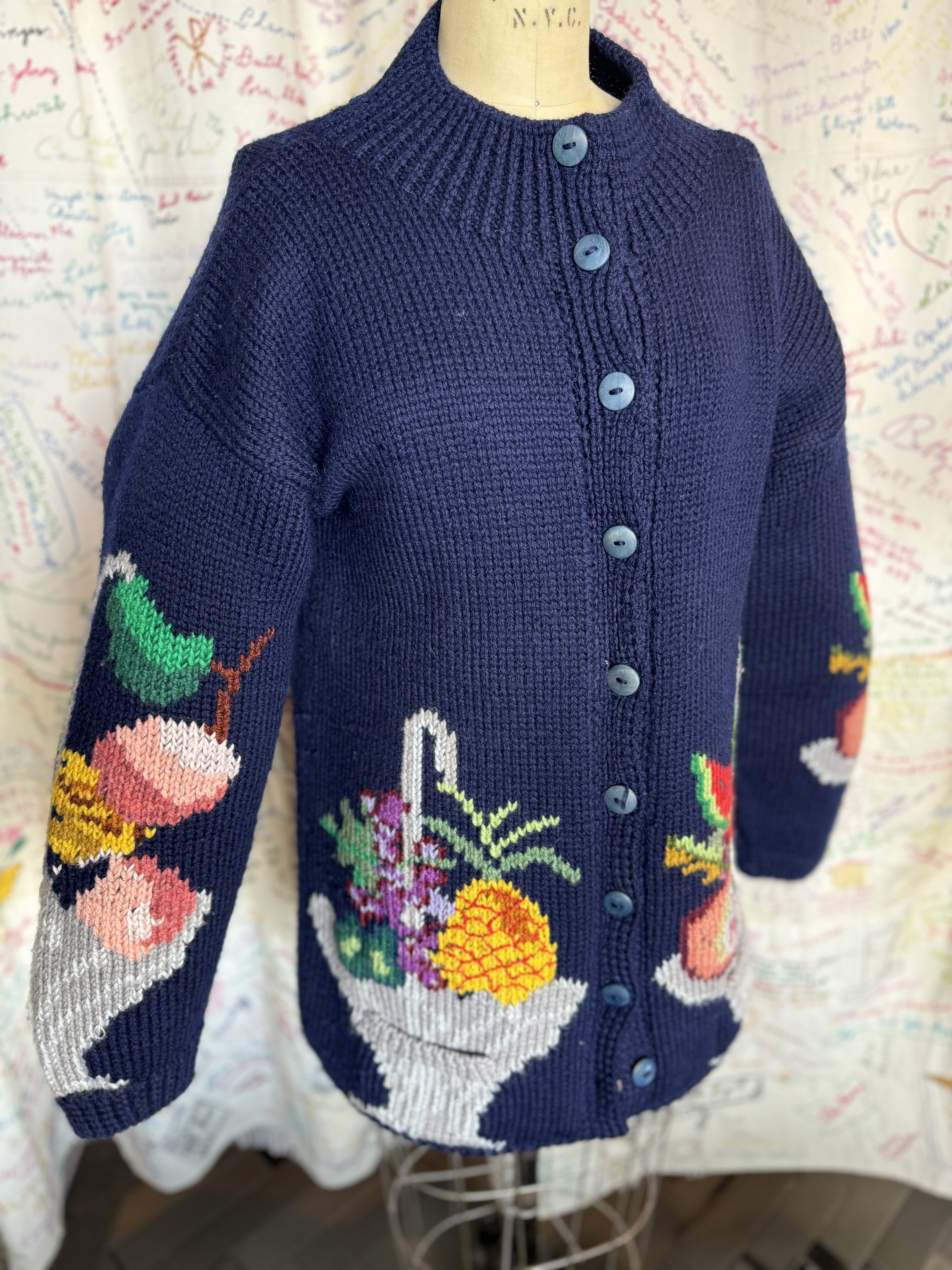 esc. Roberta Frost Handknit Fruit Sweater