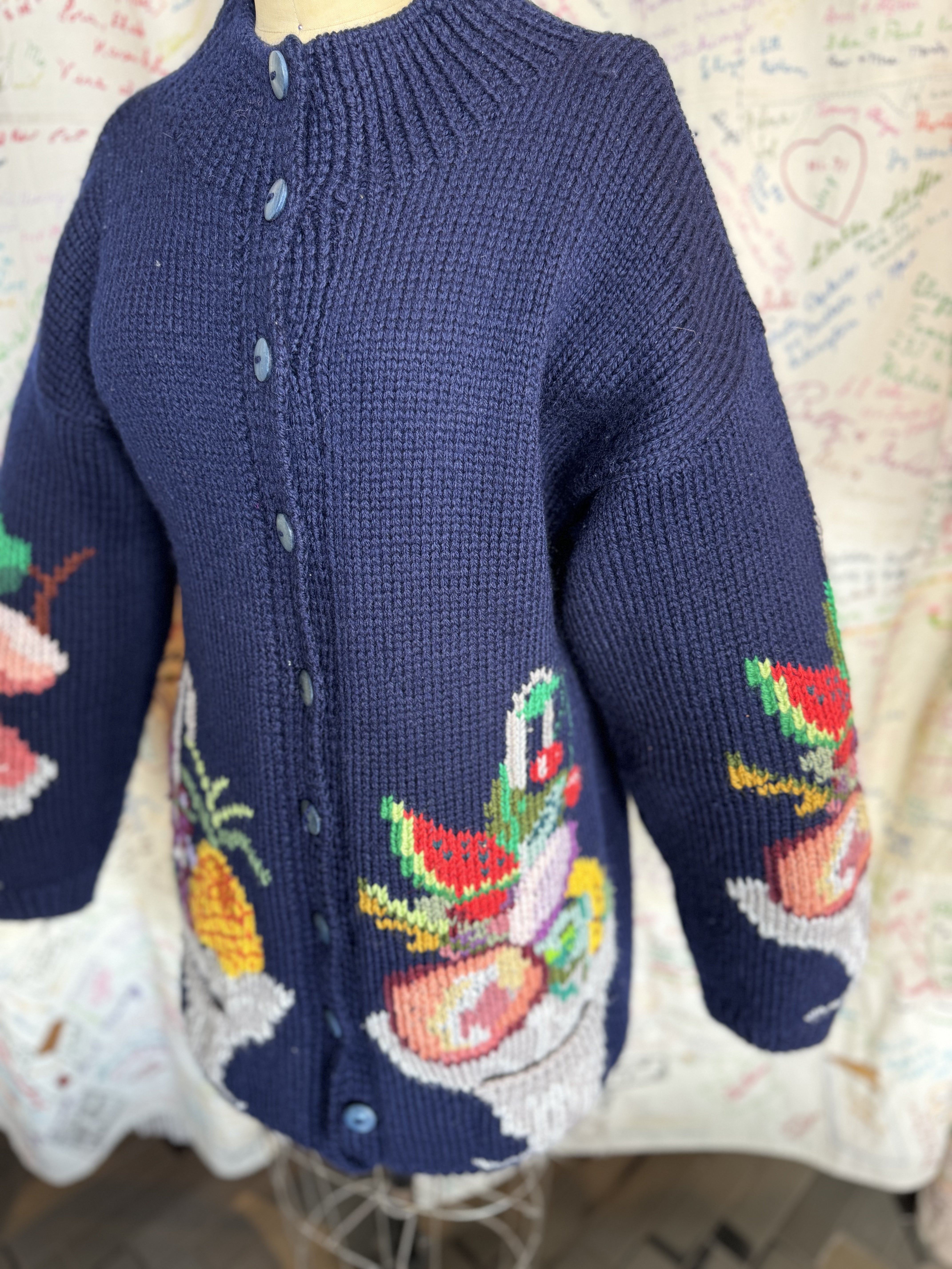 esc. Roberta Frost Handknit Fruit Sweater