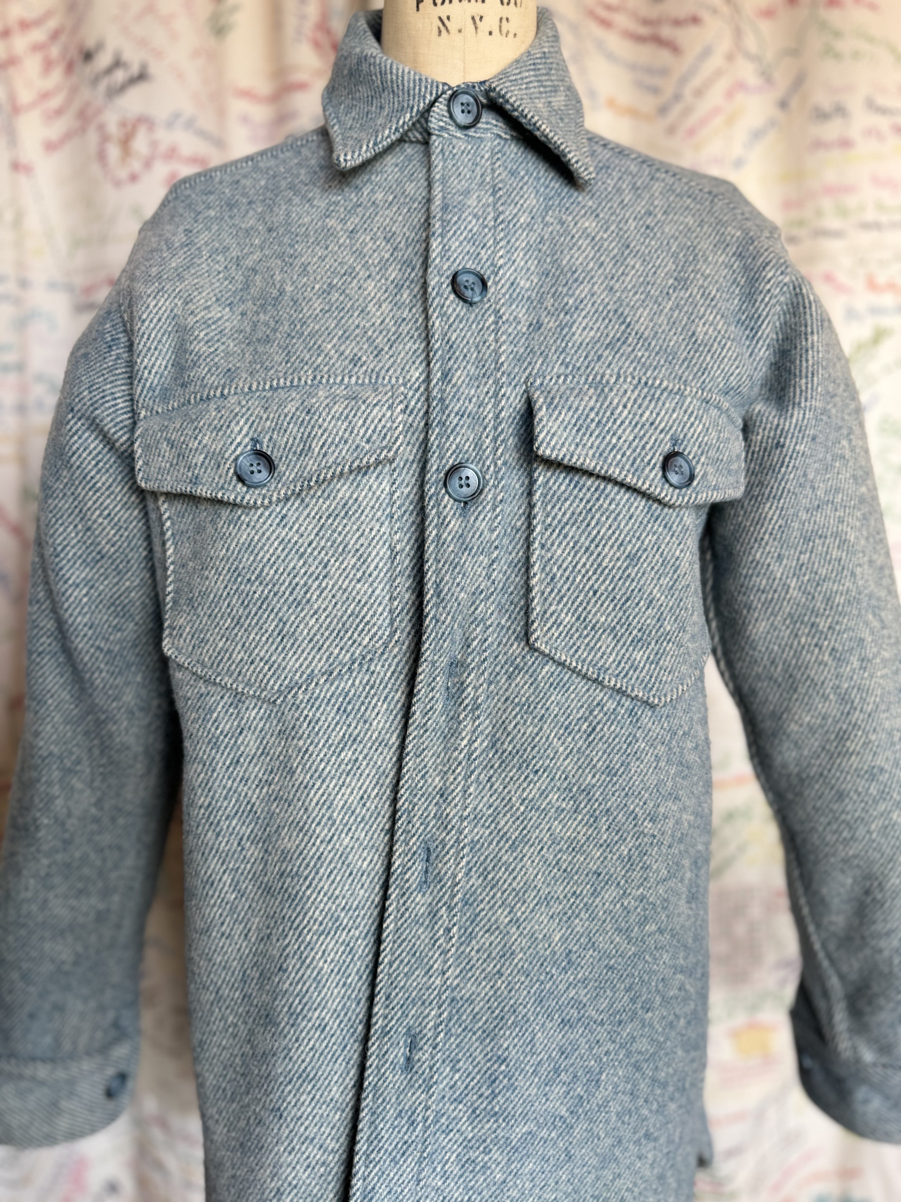 esc. Blue Tweed Vintage Wool Shirt