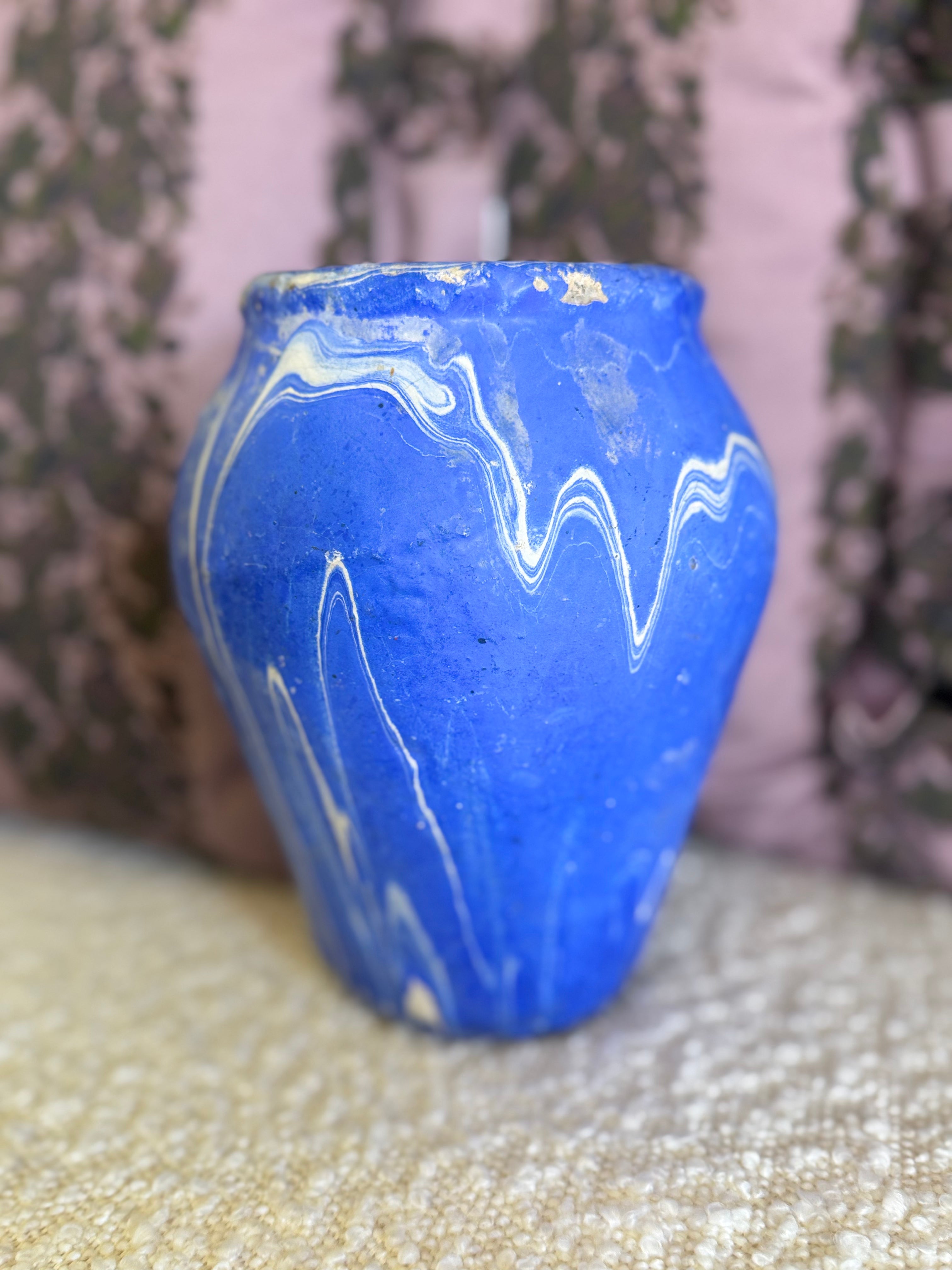 Ozark Roadside Art Vase | Cobalt Swirl