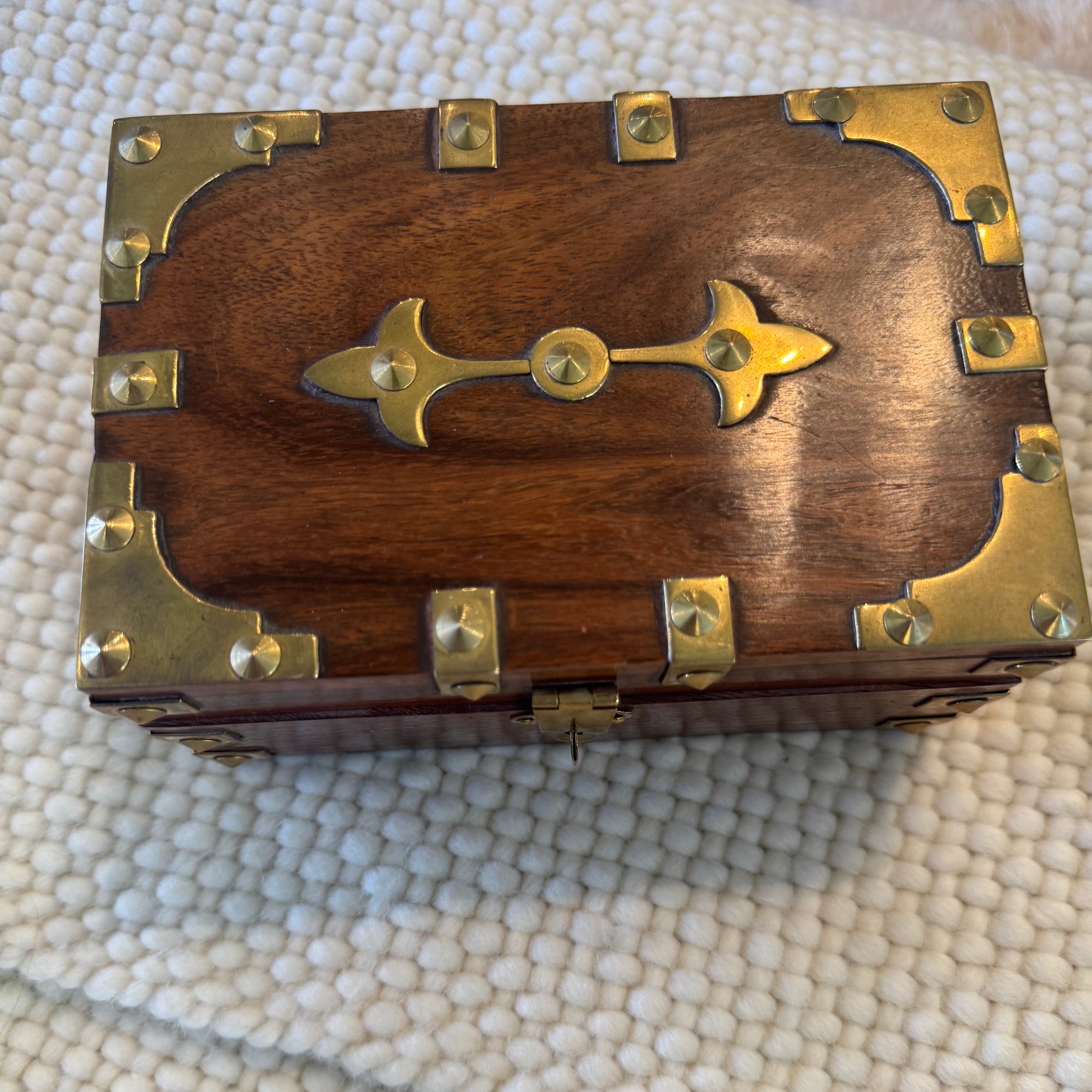 Wood + Brass Trinket Box
