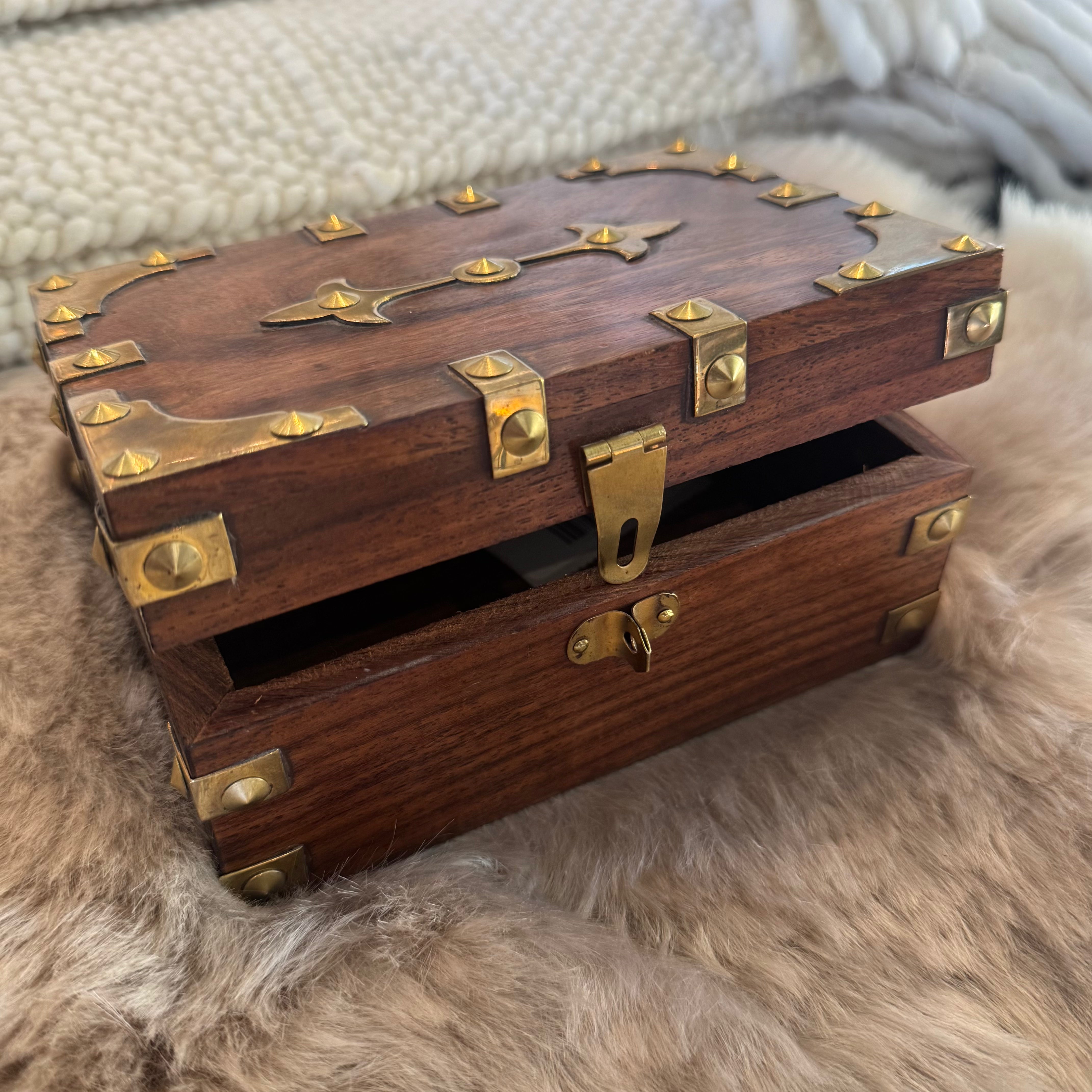 Wood + Brass Trinket Box