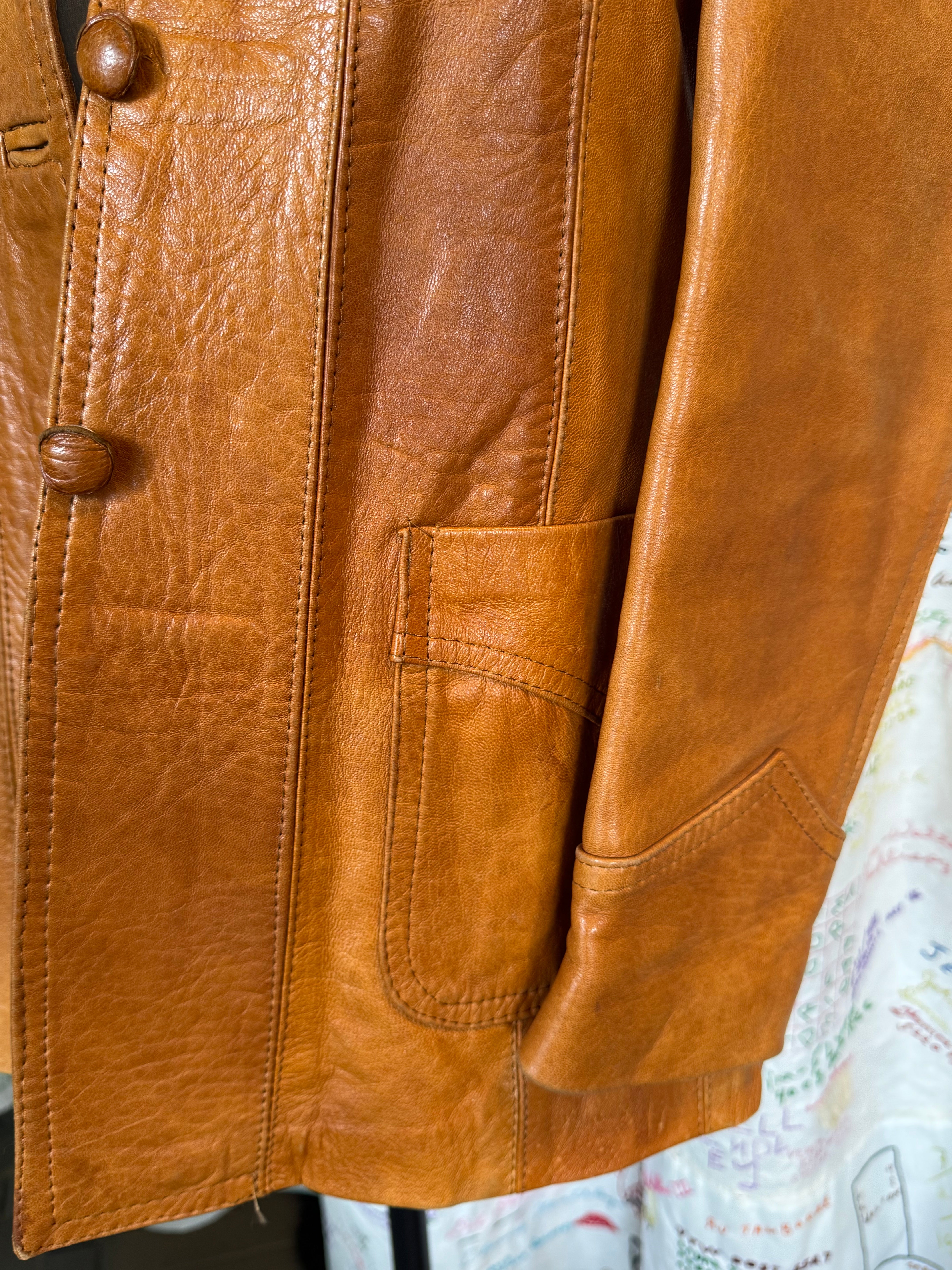 Leather Jacket + Leather Buttons