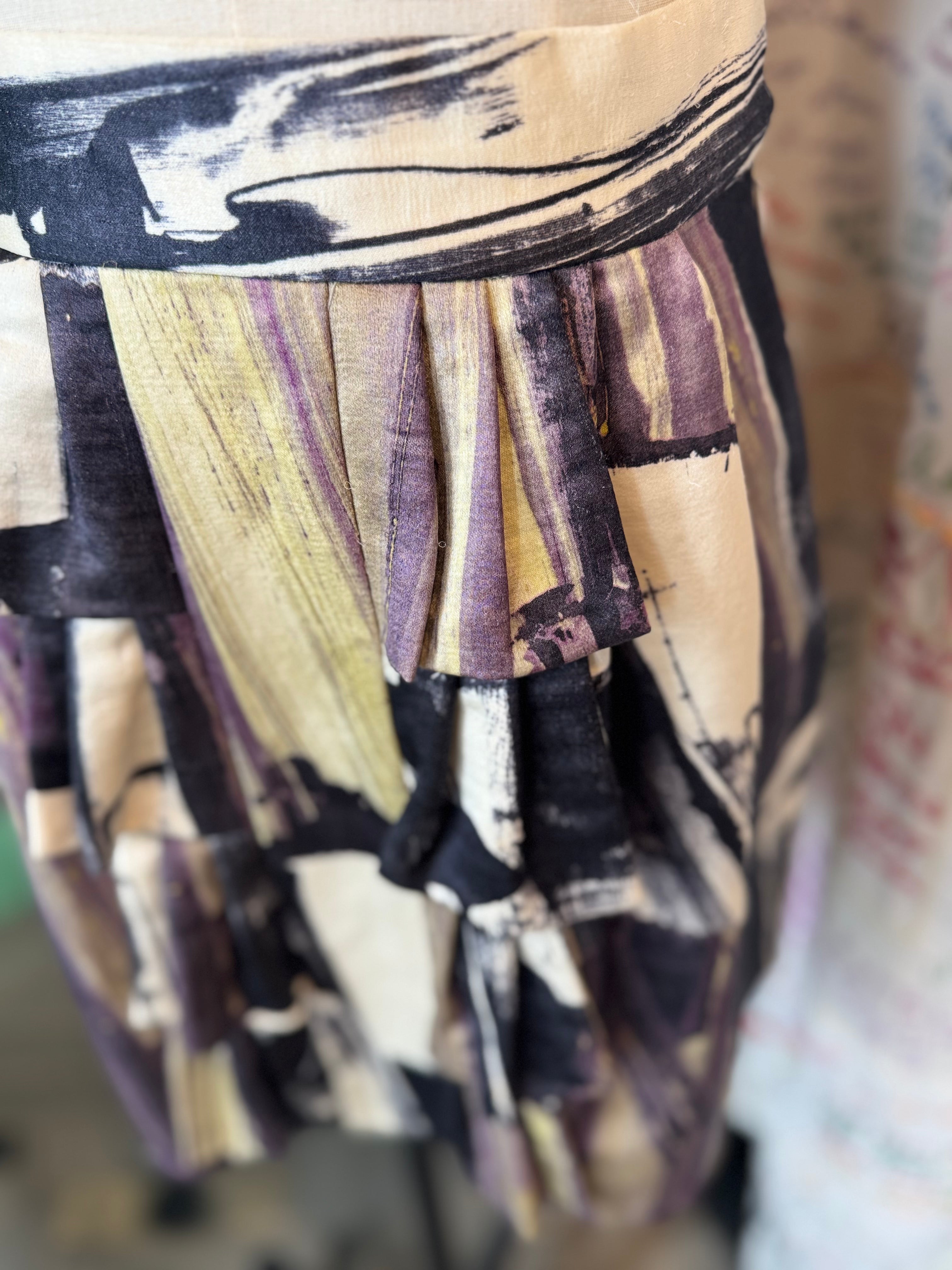 Kyumi Silk & Wool Abstract Skirt