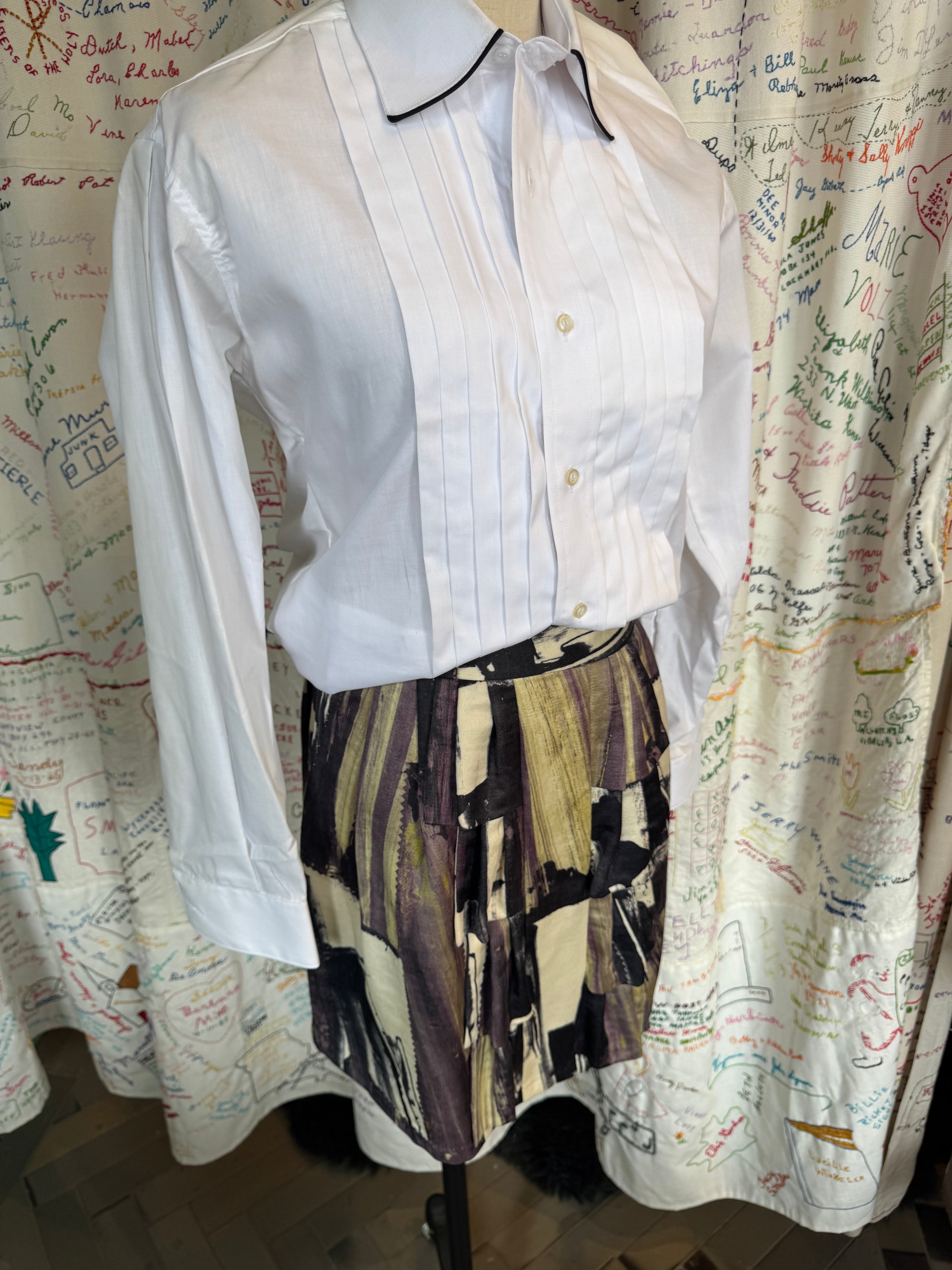 Kyumi Silk & Wool Abstract Skirt
