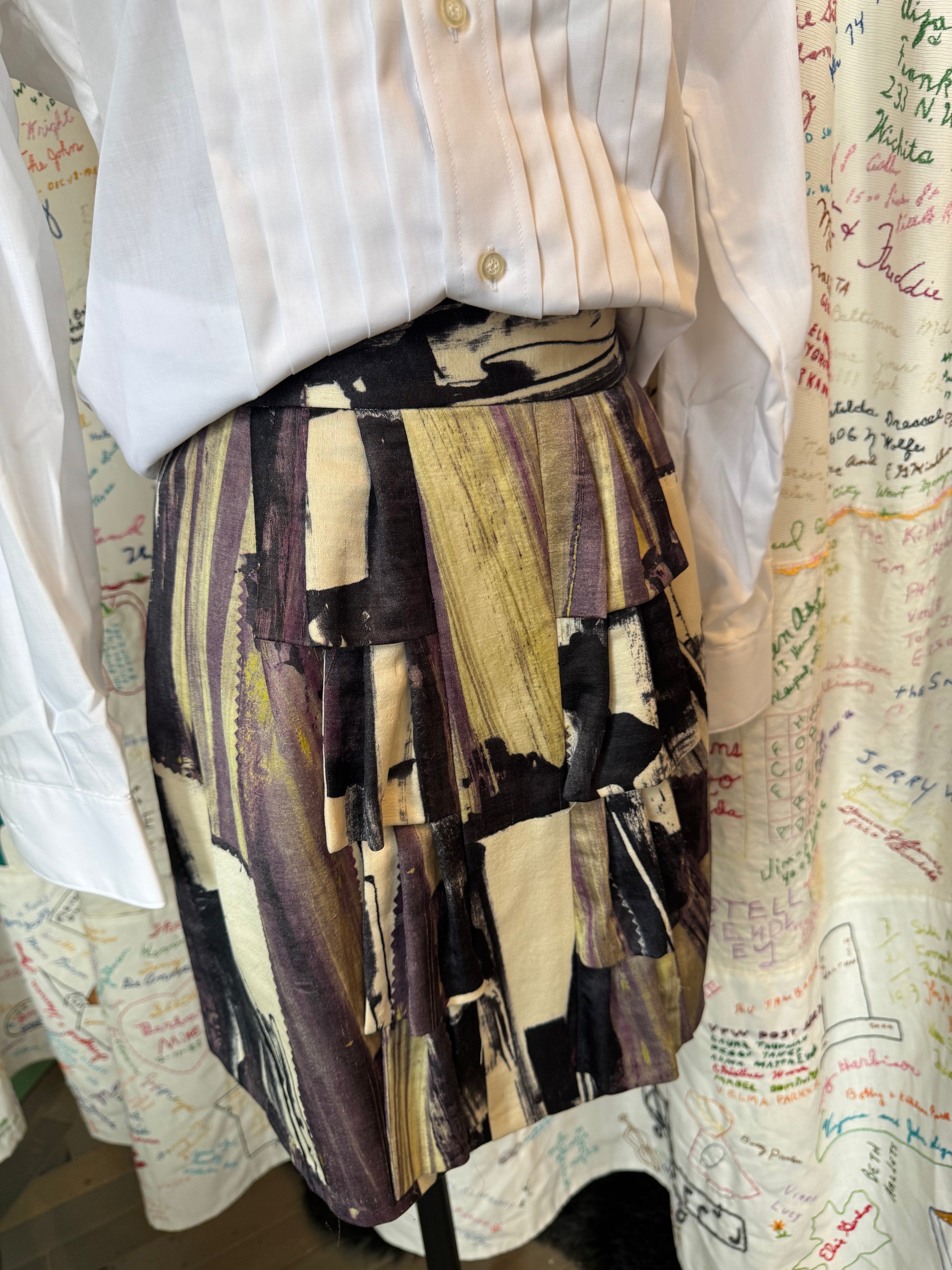 Kyumi Silk & Wool Abstract Skirt