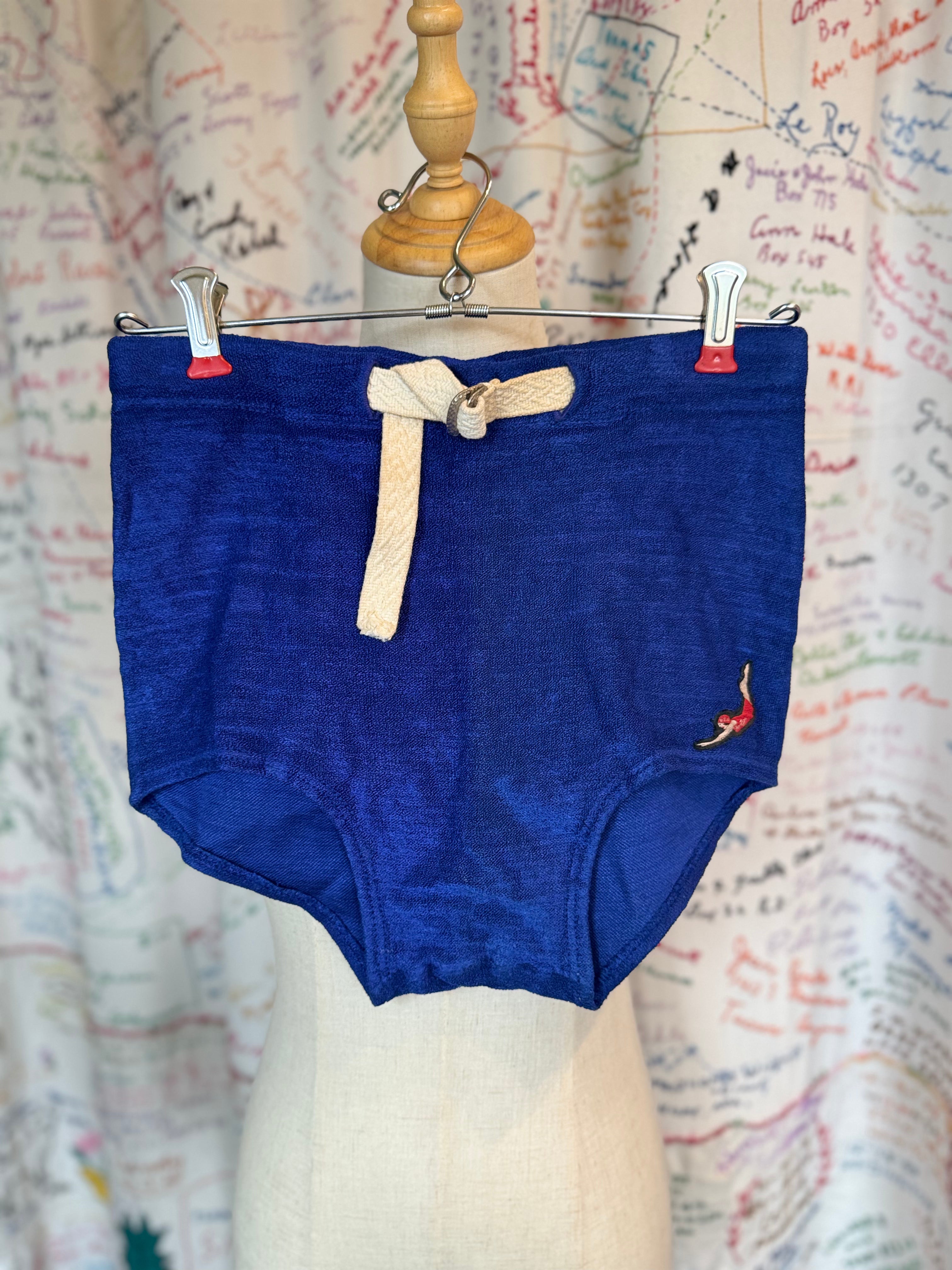 Jantzen Royal Blue Wool Swim Trunks 1930's