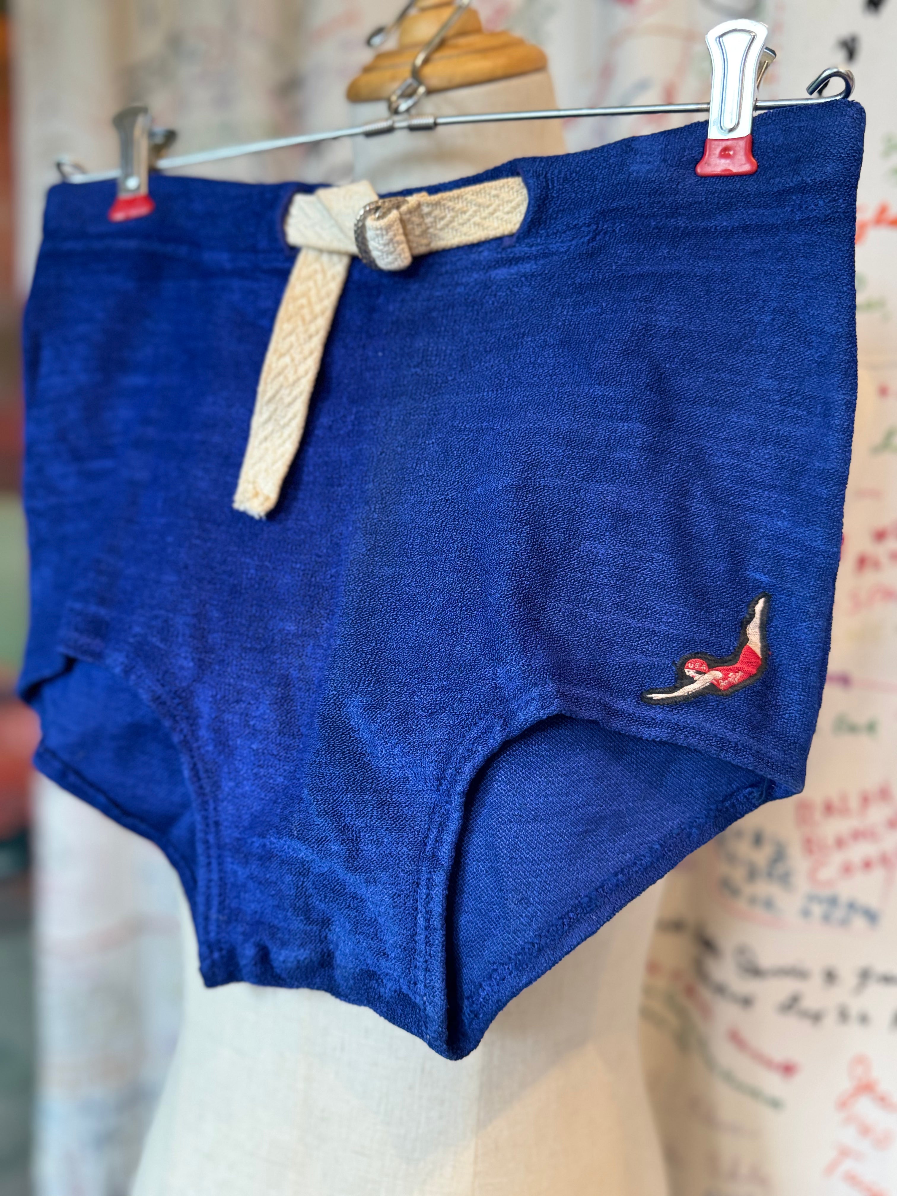 Jantzen Royal Blue Wool Swim Trunks 1930's