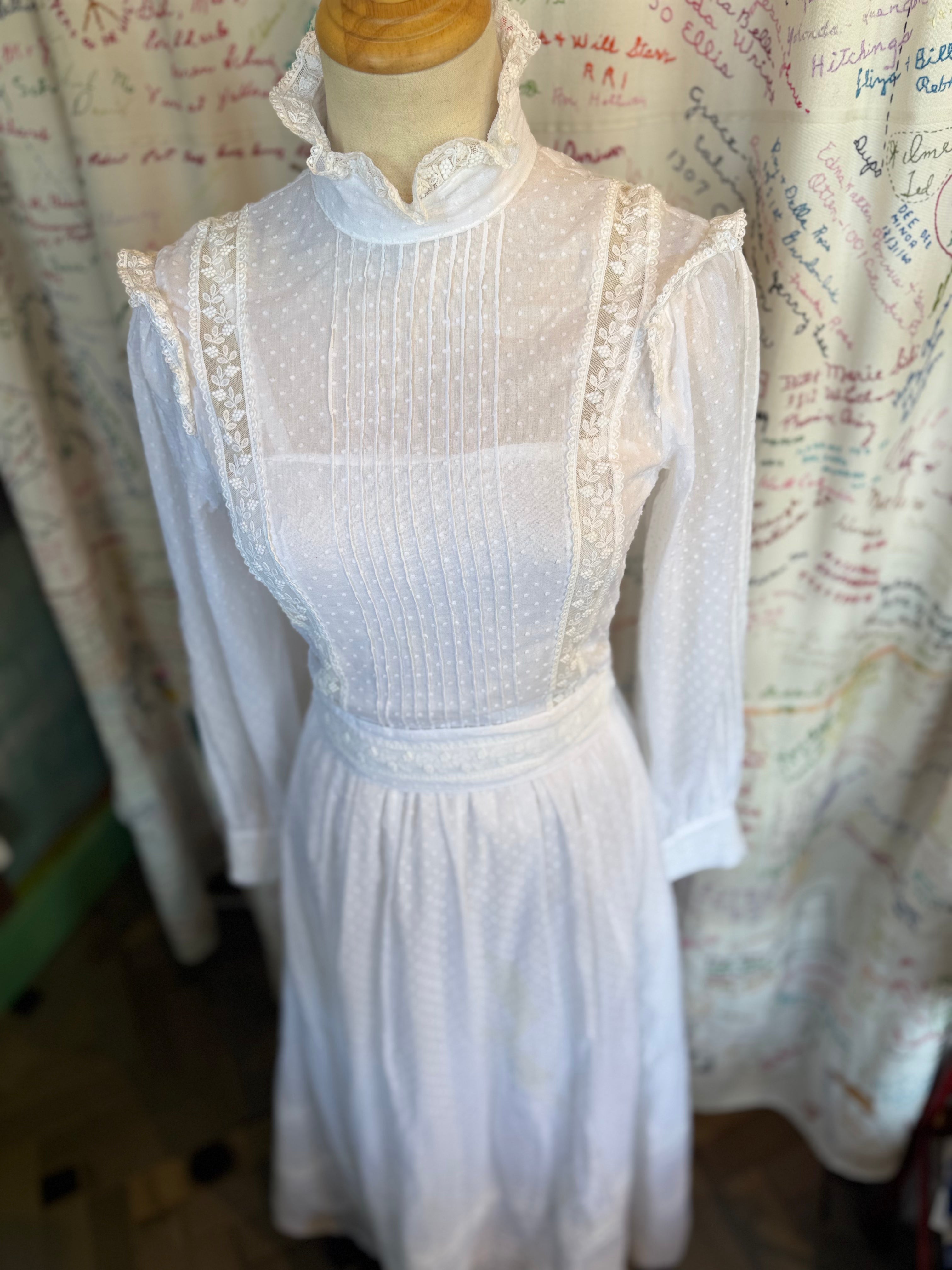 Vintage White Full Length Dress