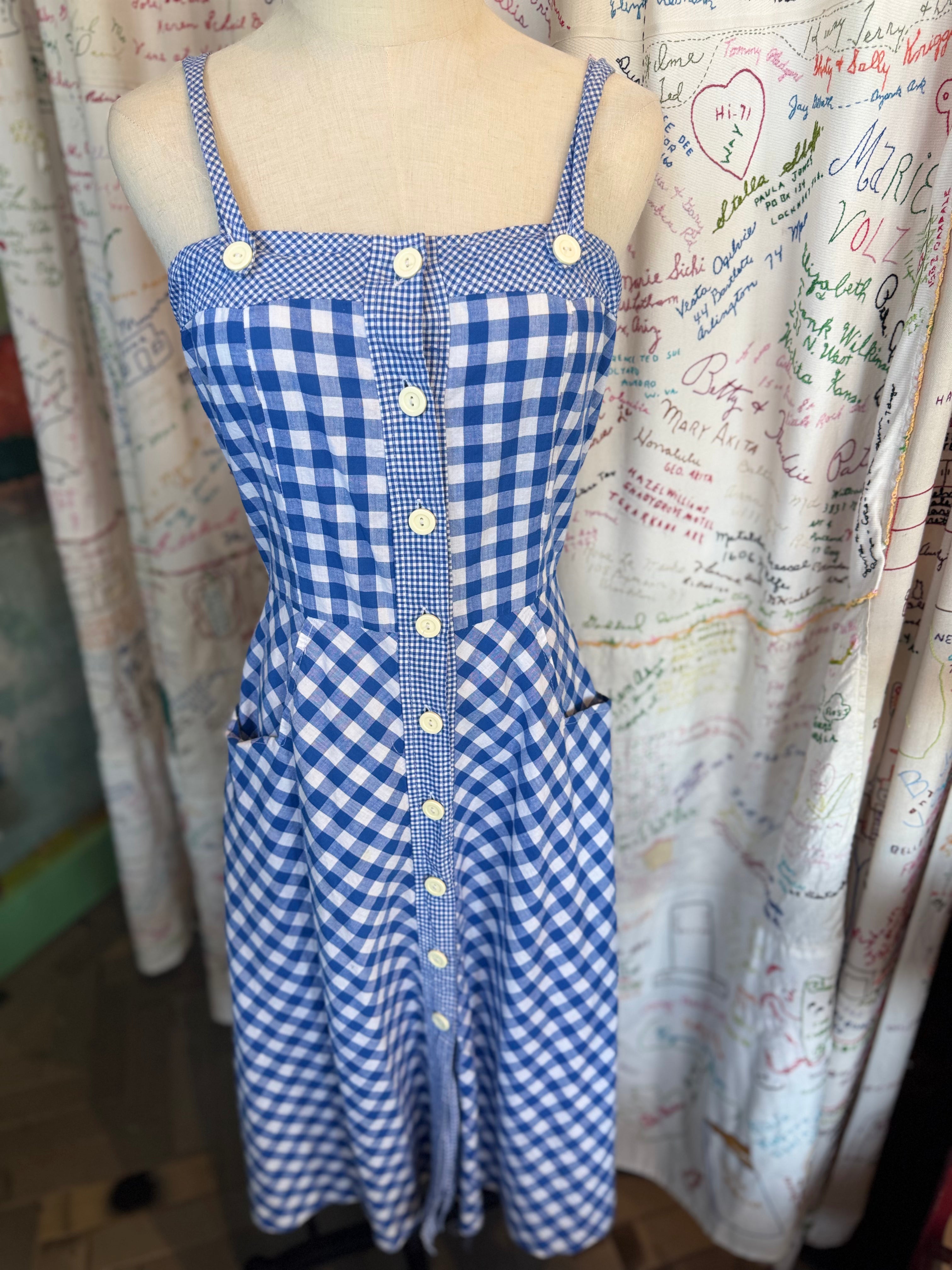 Blue & White Checkered Sundress