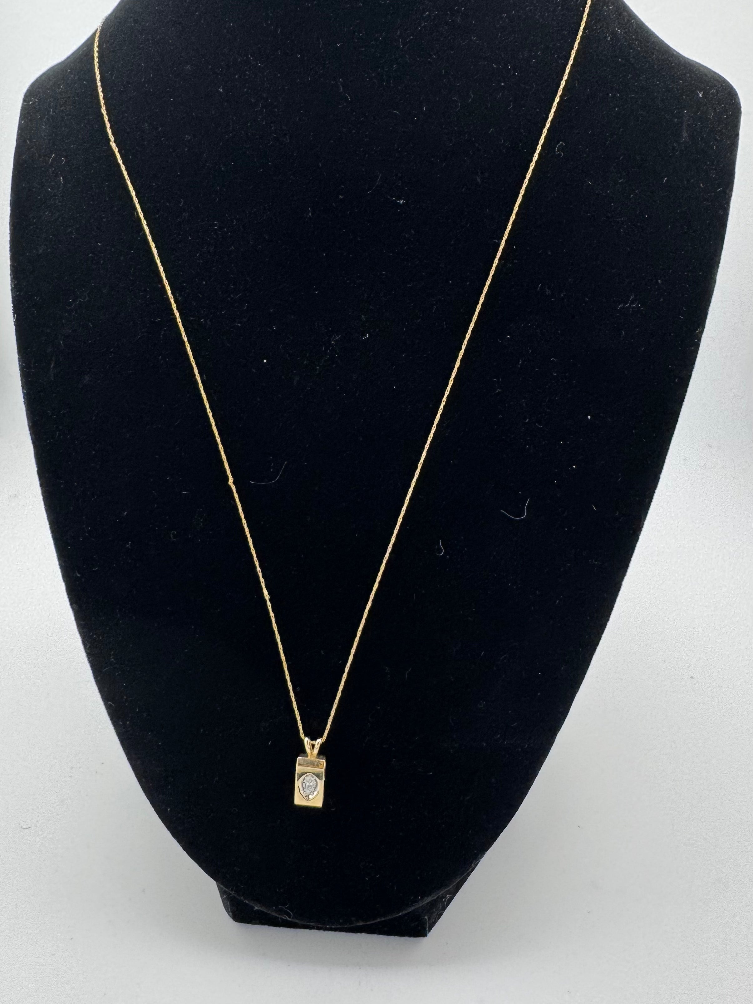 Marquise Diamond Solitaire + 20" chain