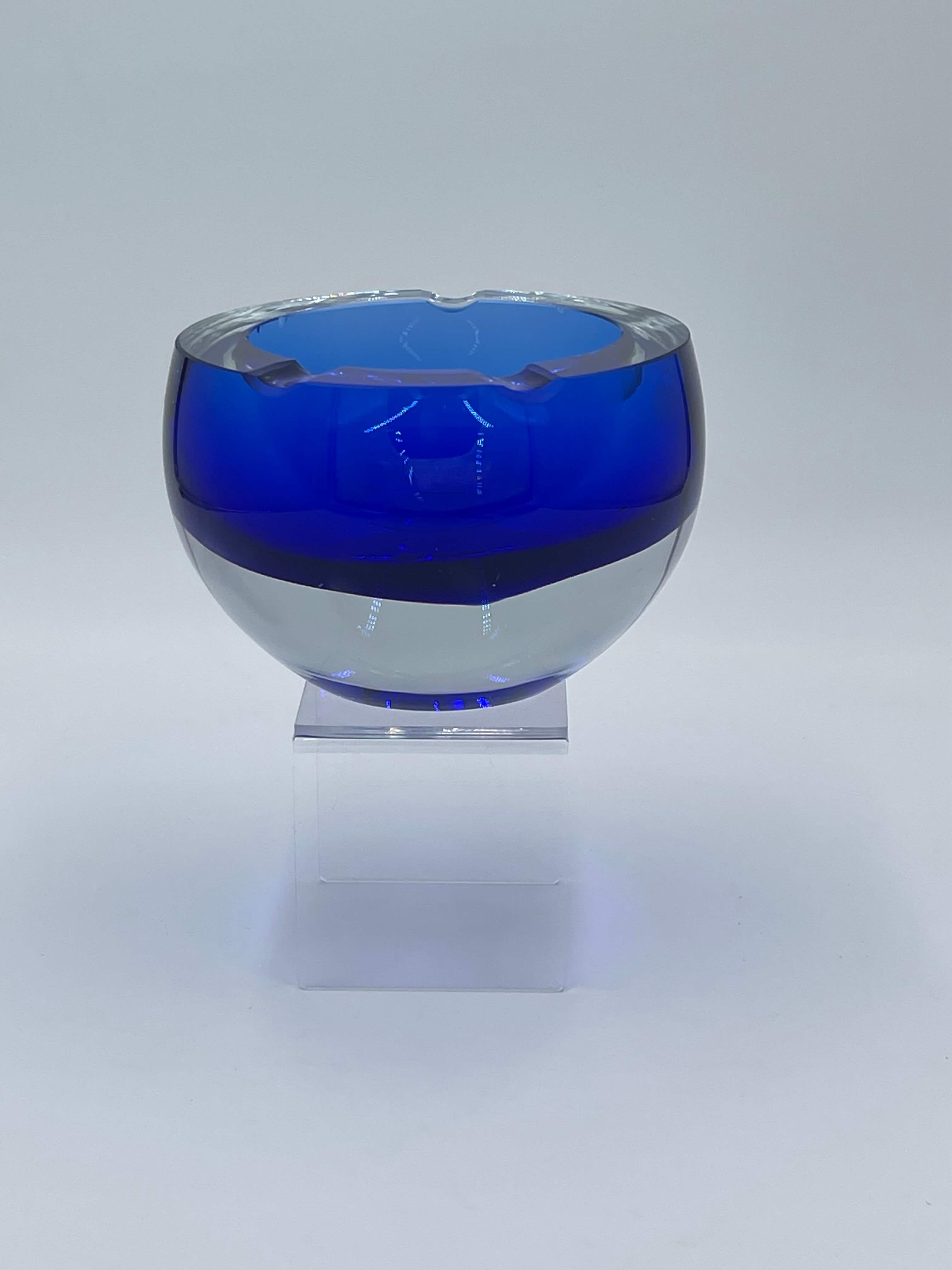 Large Murano Sommerso Glass Ash Tray