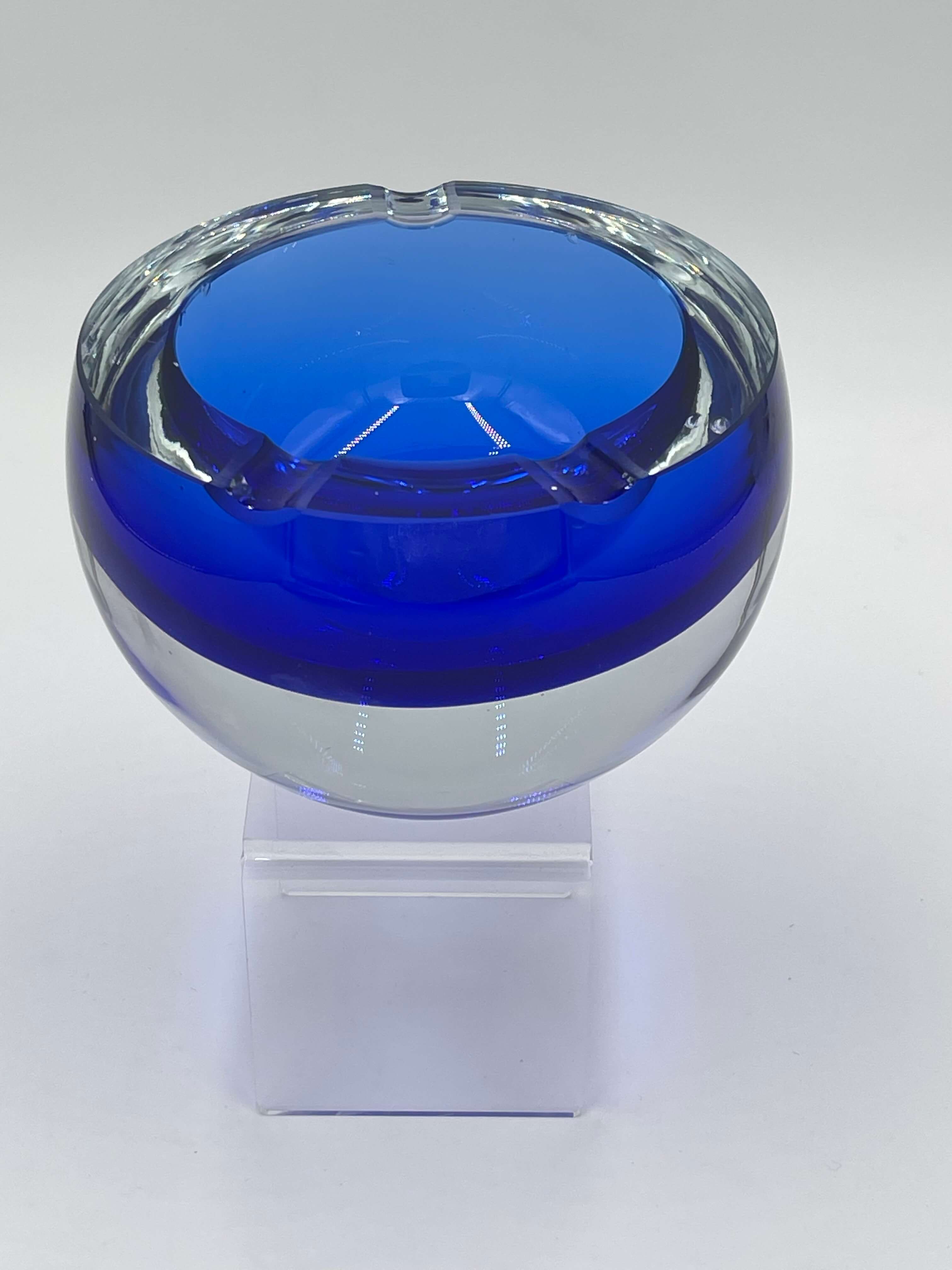 Large Murano Sommerso Glass Ash Tray