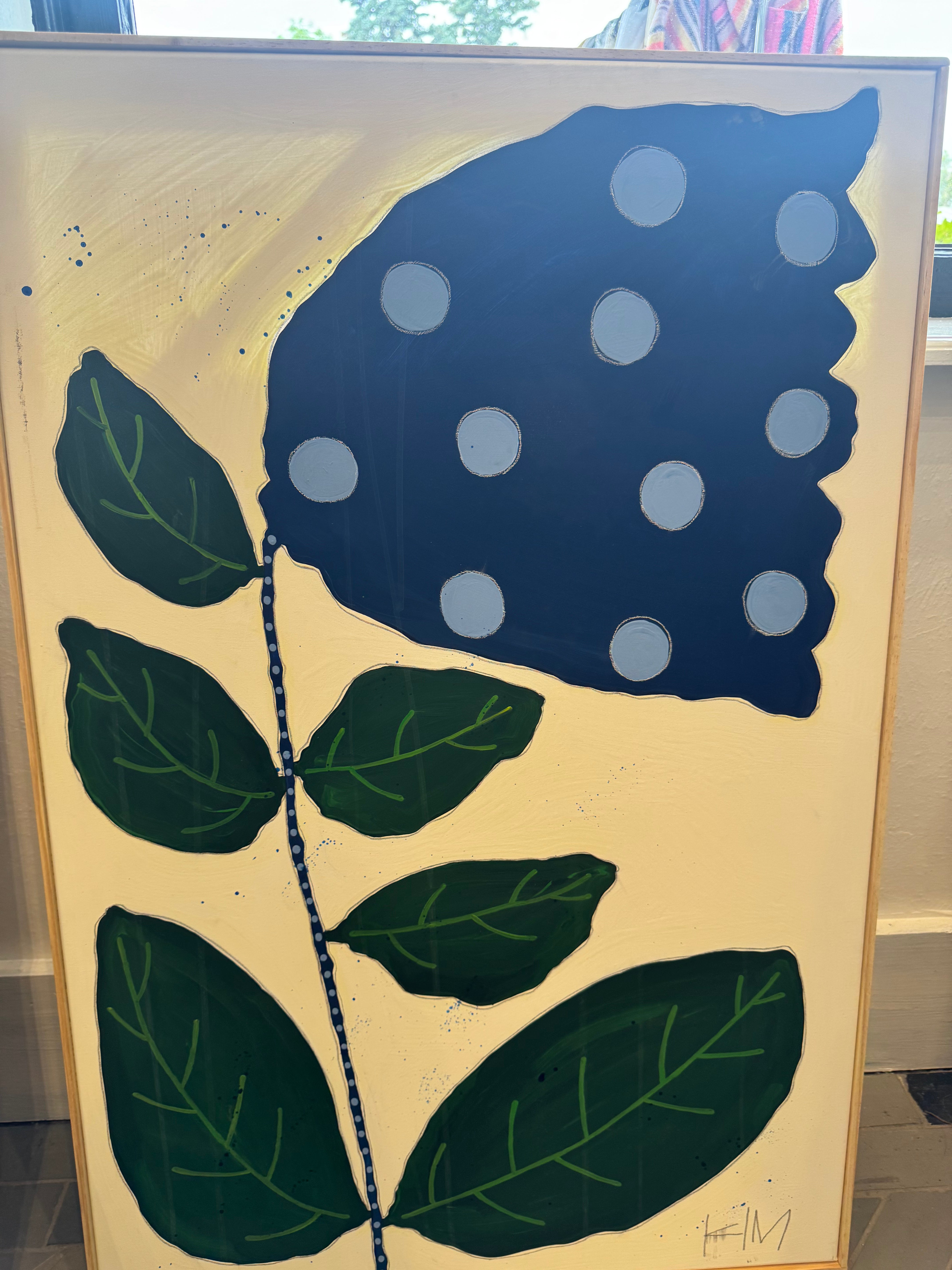Large Blue Flower with Dots