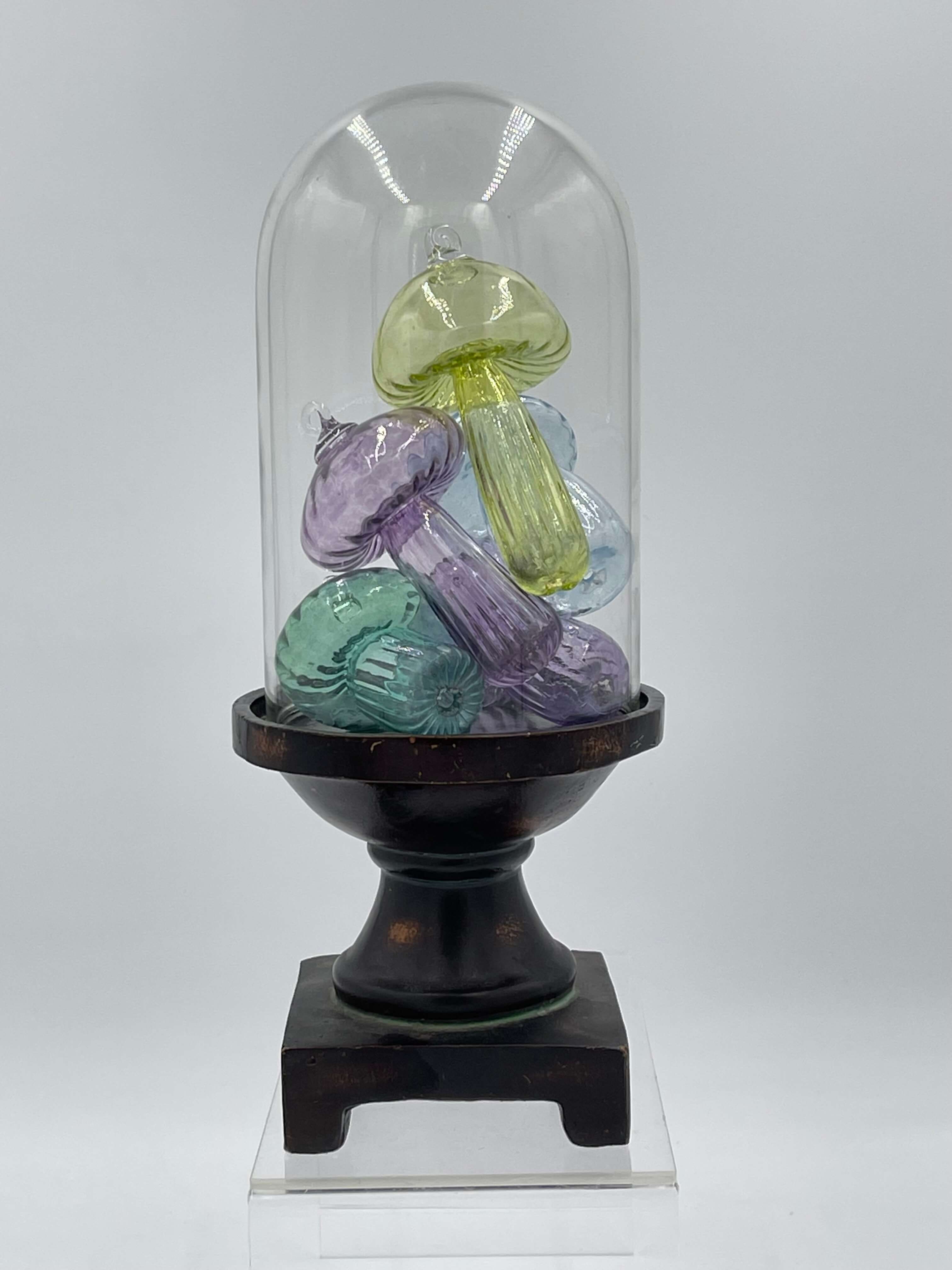 Vintage Clioche with Five Handblown Wyatt Mushrooms