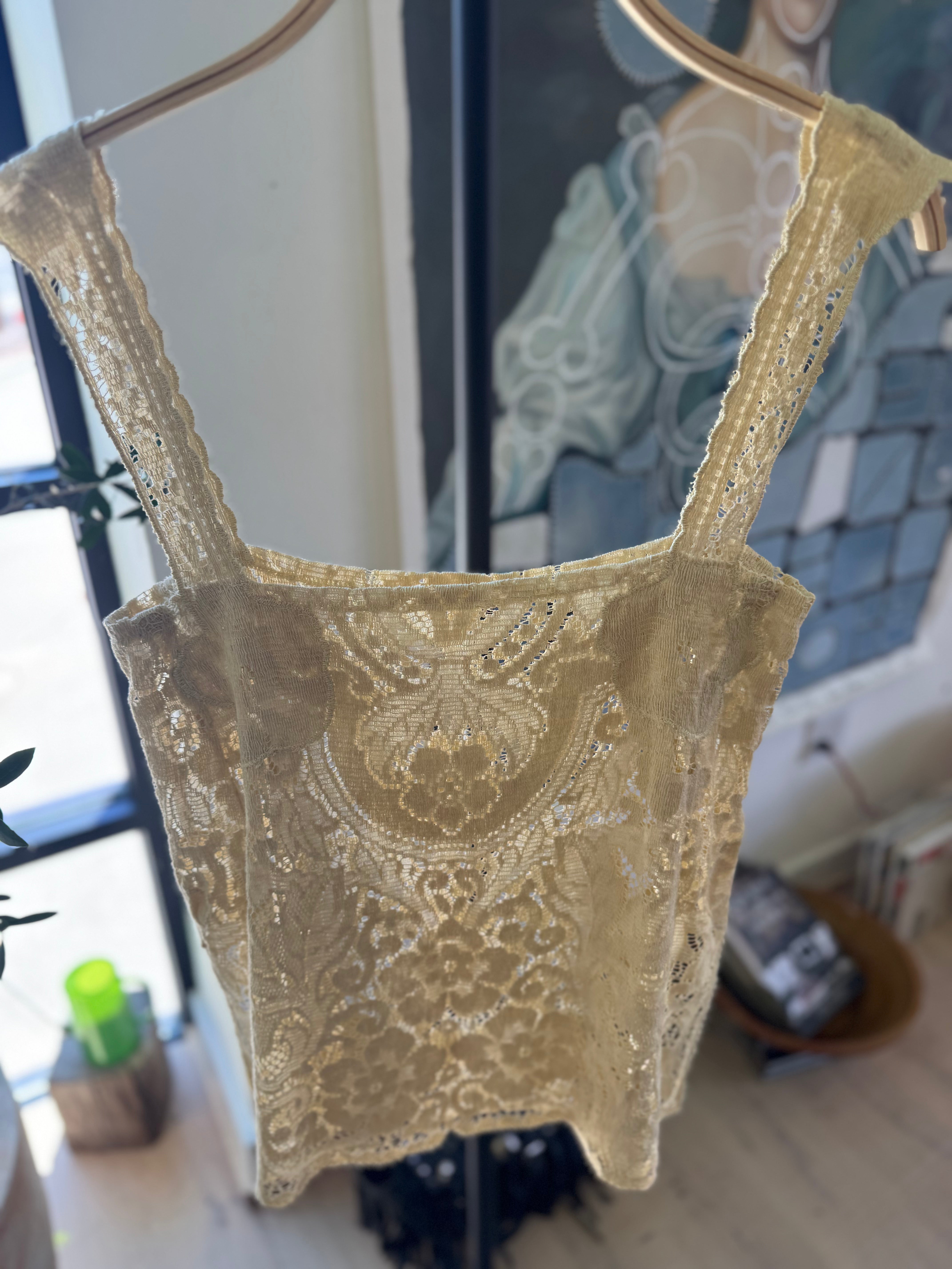 Lace Upcycled Tank Top by Little Pond Love