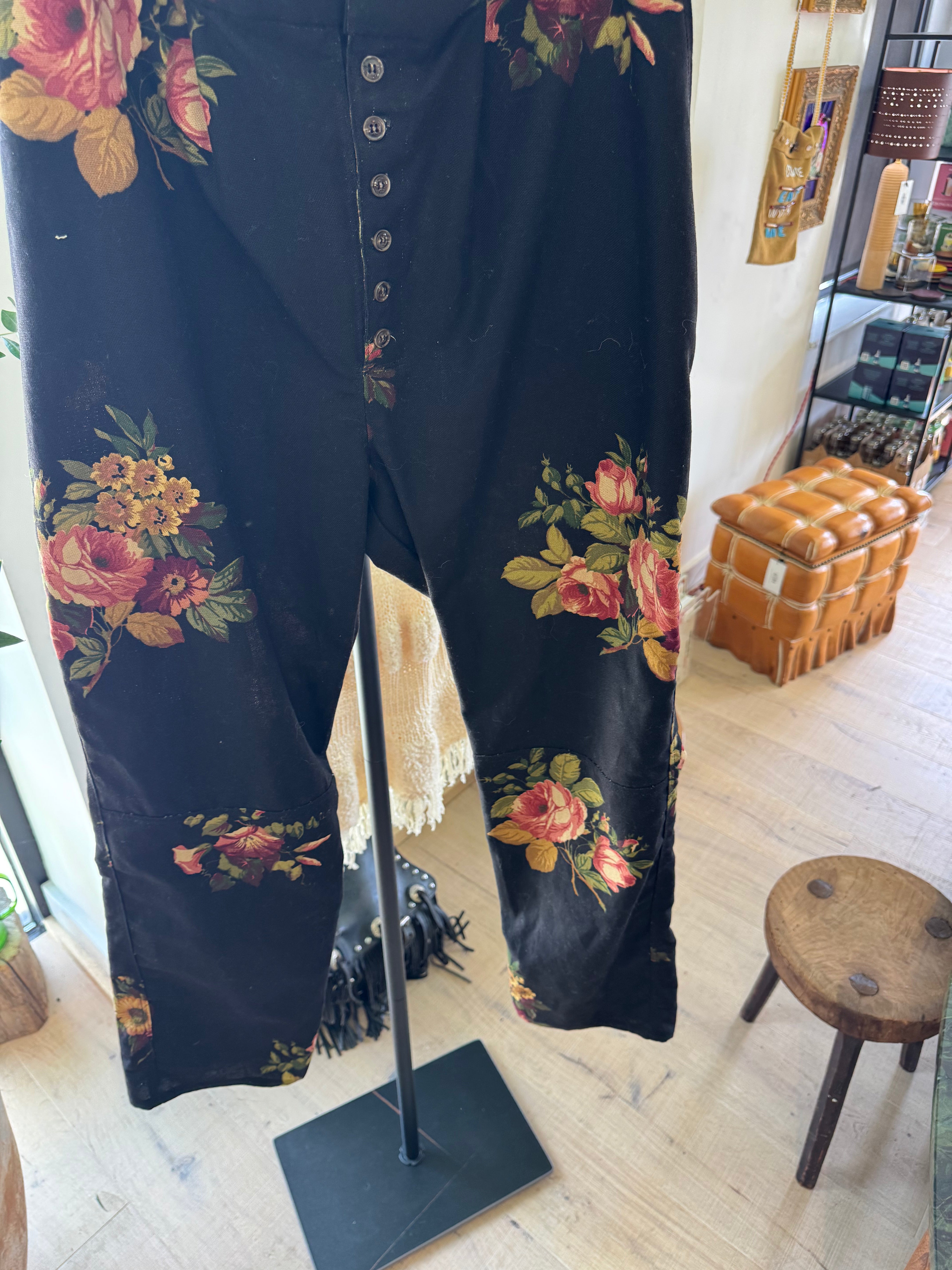 Floral Button Front Pants by Little Pond Love
