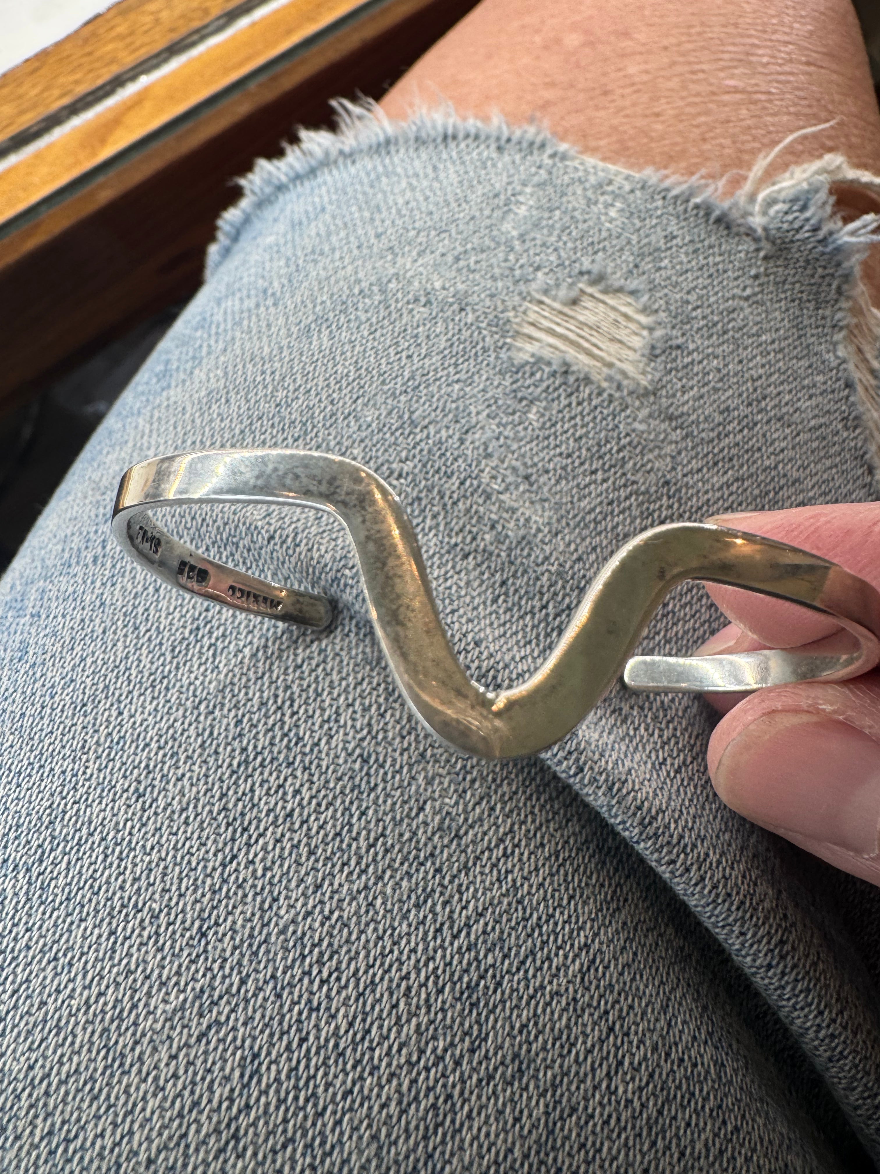 Sterling Silver 70's wave bracelet