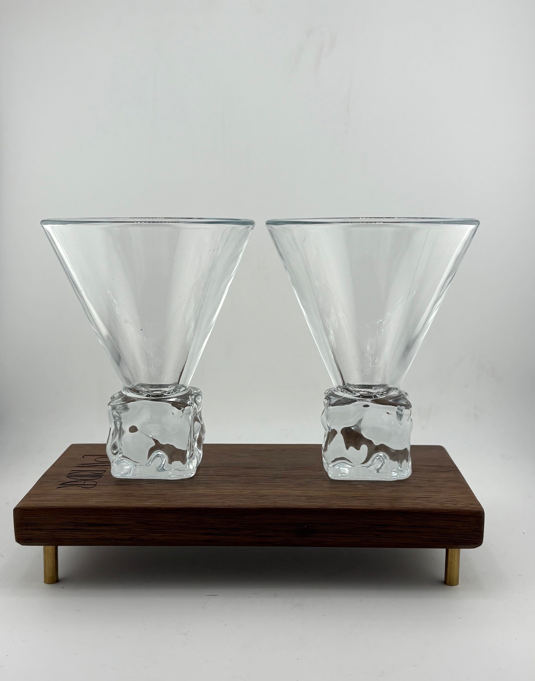 Ice Cube Martini Glasses: set of 2